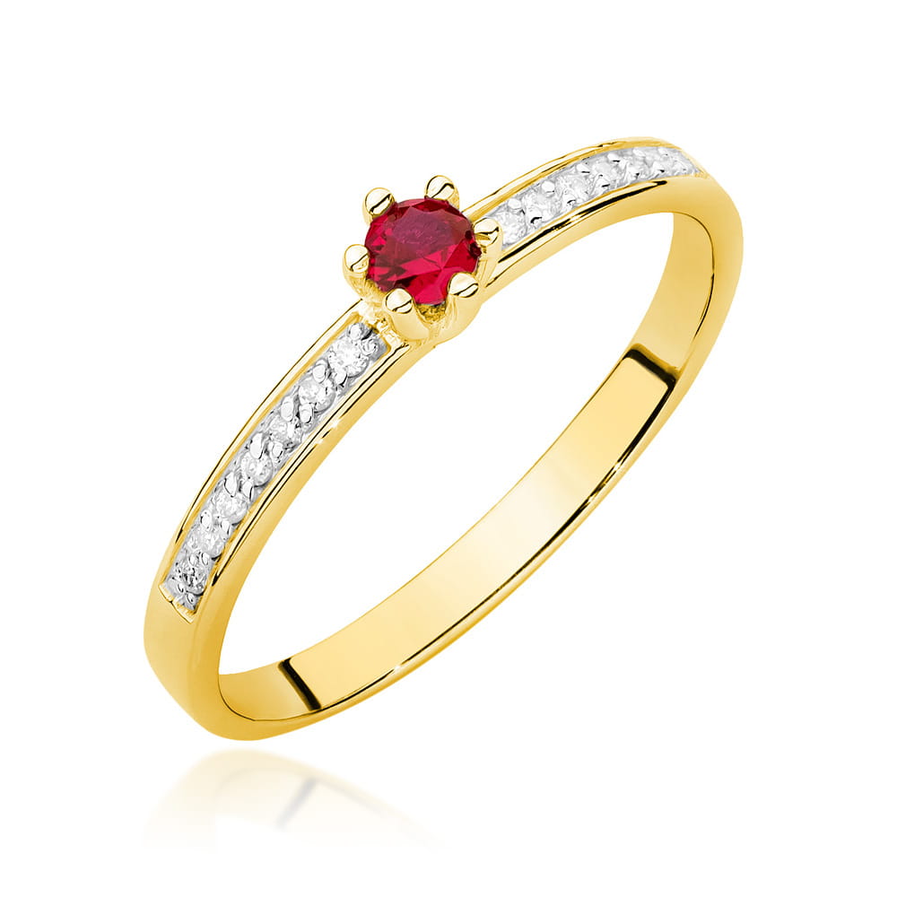 Inel Aur 14K W0459 Rubiniu 0.15ct