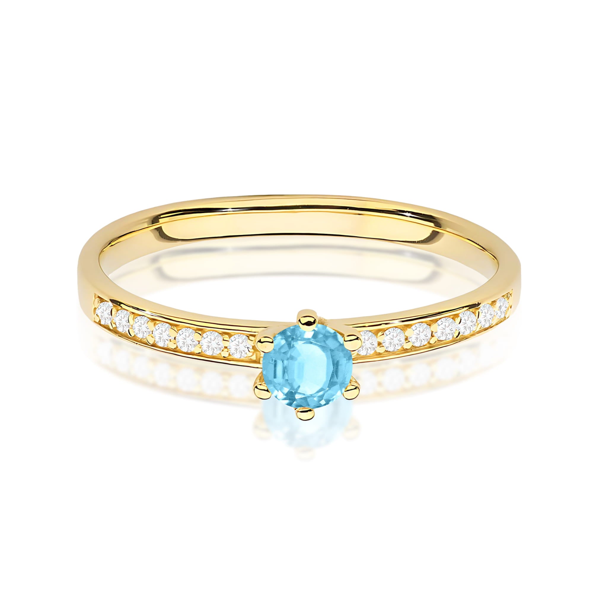 Inel Aur 14K cu Topaz Swiss și Diamante