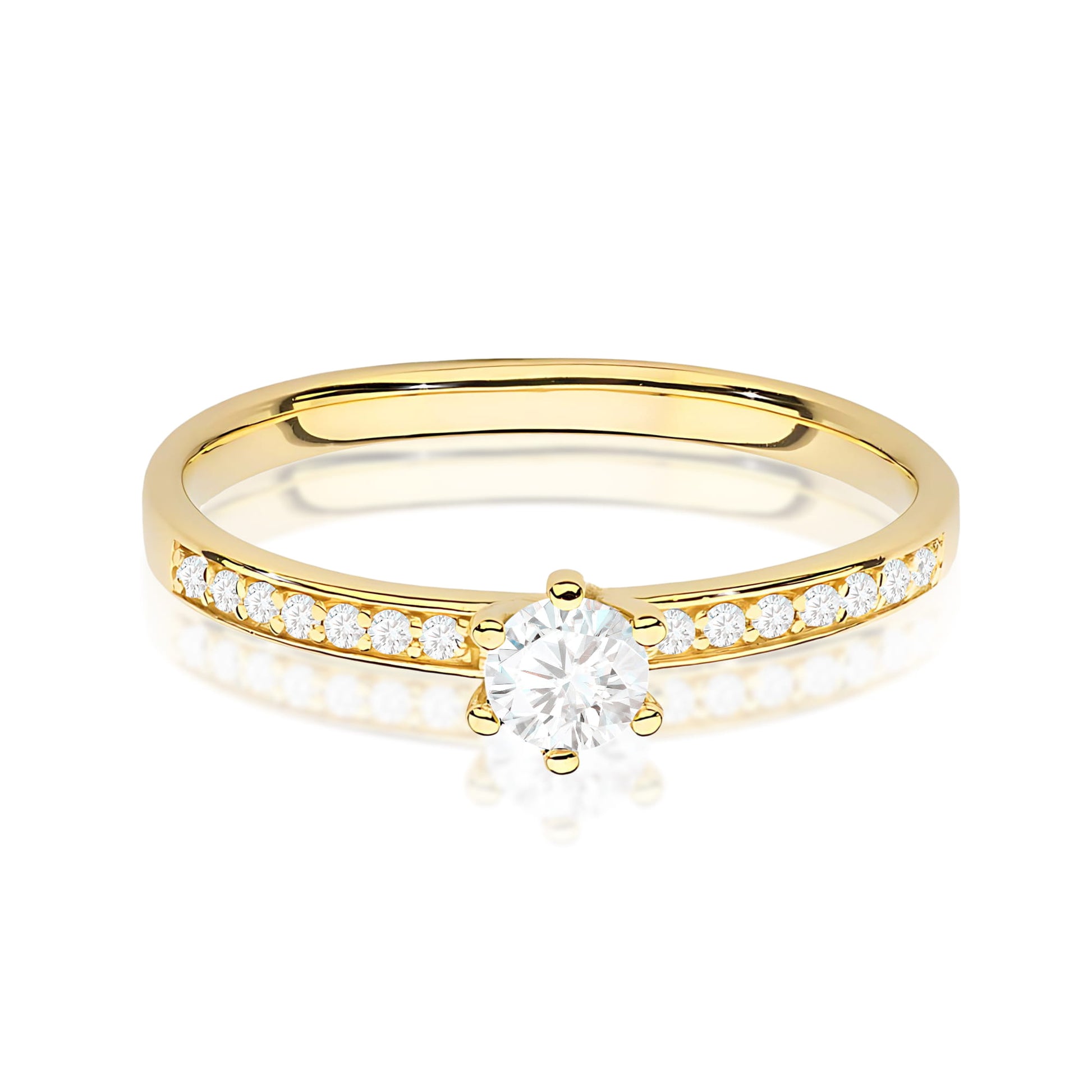 Inel Aur 9K cu Diamante Naturale 0.17 ct