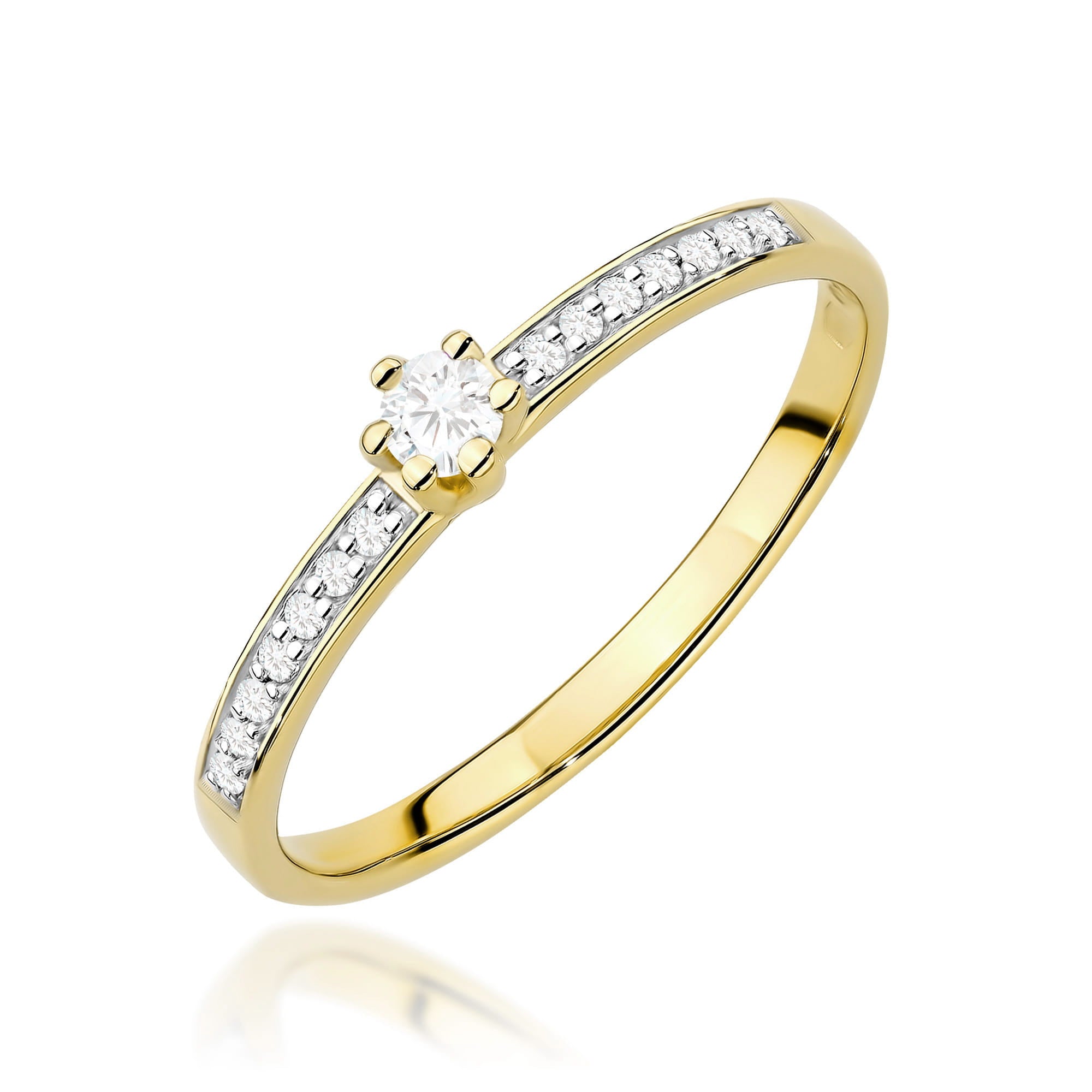 Inel Aur 9K cu Diamante de Laborator 0.17 ct