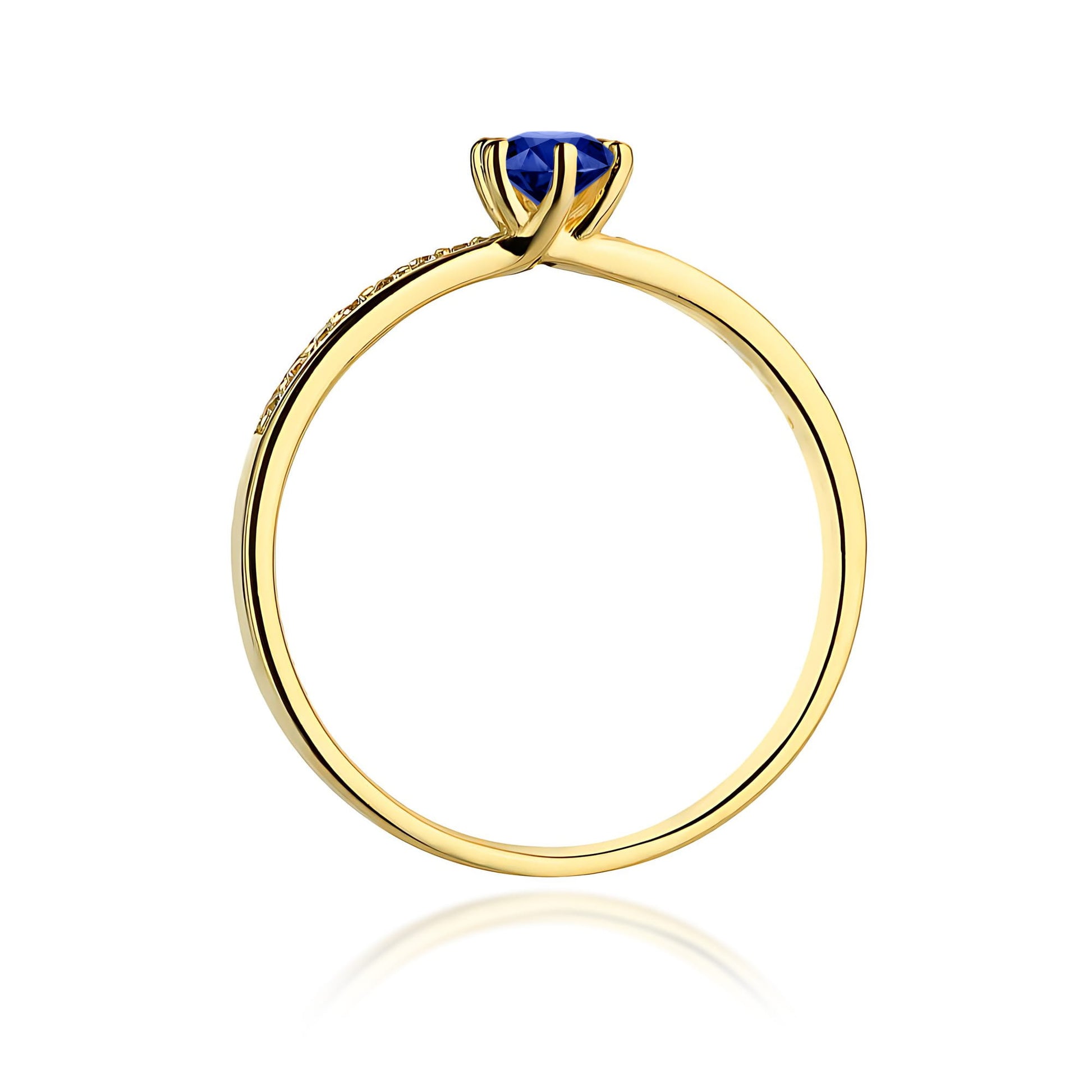 Inel Aur 9K cu Safir 0.15 ct si Diamante Naturale 0.07 ct