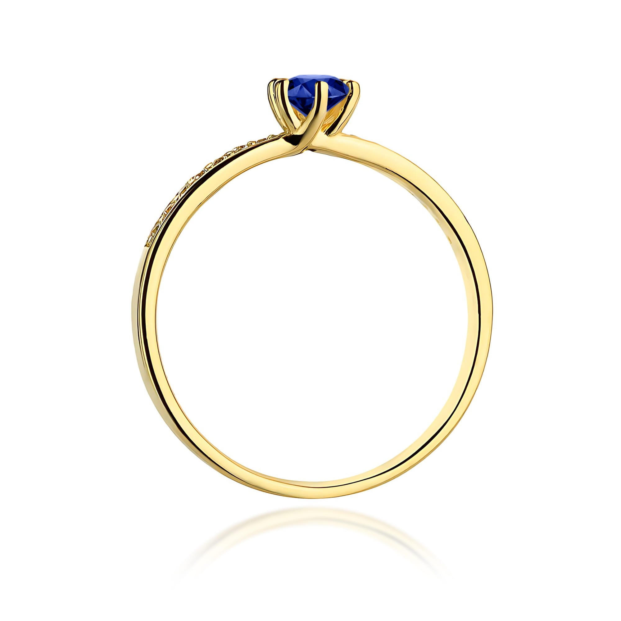Inel Aur 9K cu Safir 0.15 ct si Diamante Naturale 0.07 ct