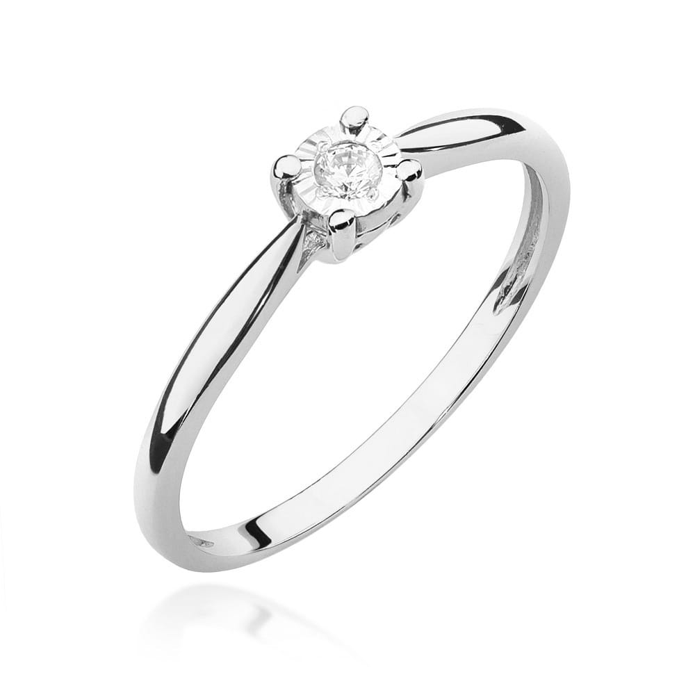 Inel Aur 9K cu Diamant Natural 0.08 ct