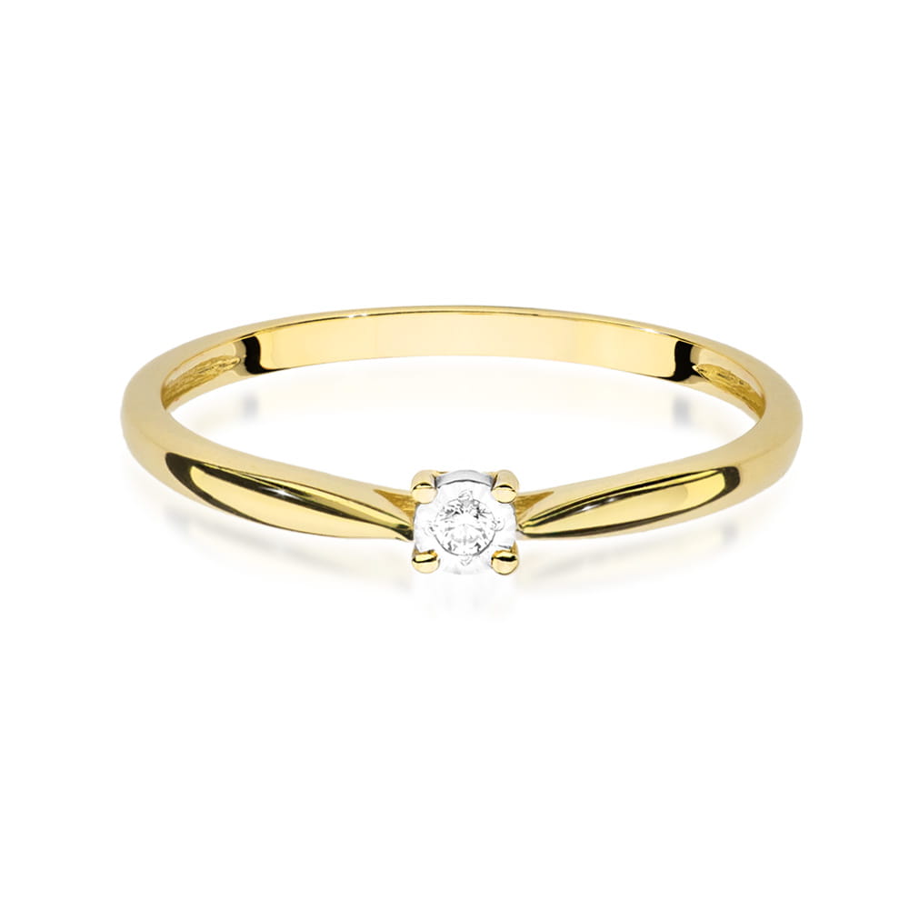 Inel Aur 9K cu Diamant Natural 0.01 ct
