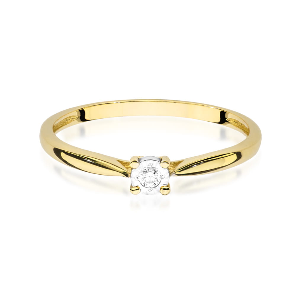 Inel Aur 9K cu Diamant Natural 0.03 ct