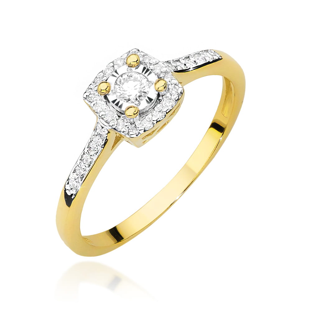 Inel Aur 14K W462 Diamant Cultivat 0.21ct