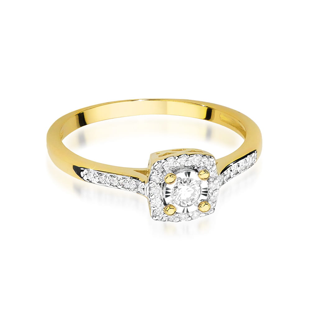 Inel Aur 9K cu Diamante de Laborator 0.21 ct