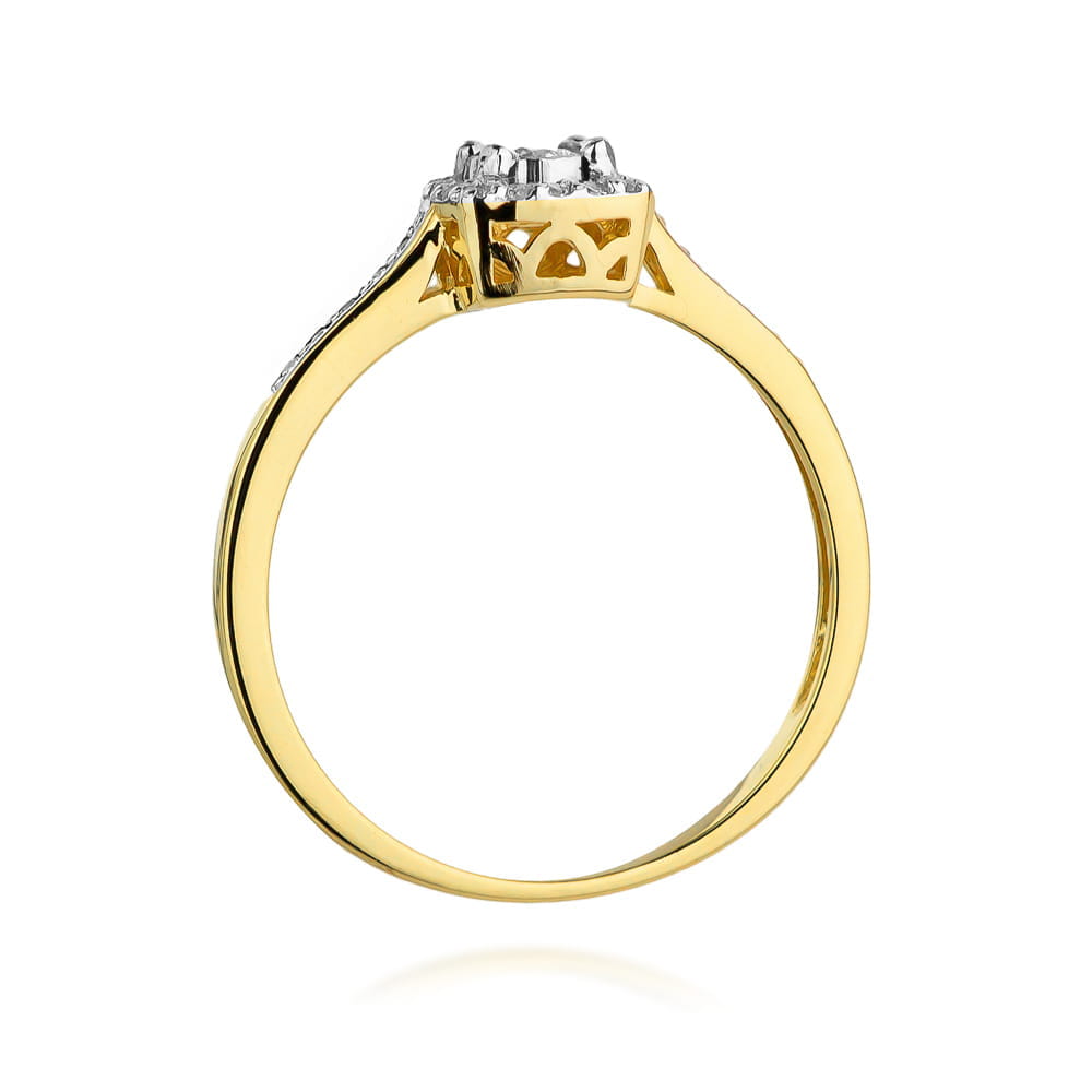 Inel Aur 9K cu Diamante de Laborator 0.21 ct
