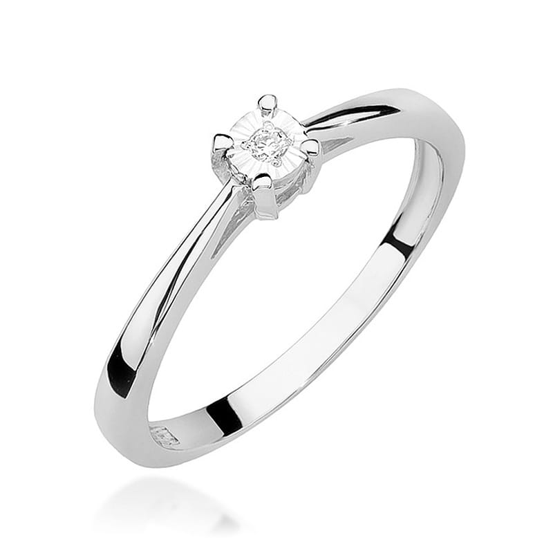 Inel Aur 9K cu Diamant Natural 0.02 ct