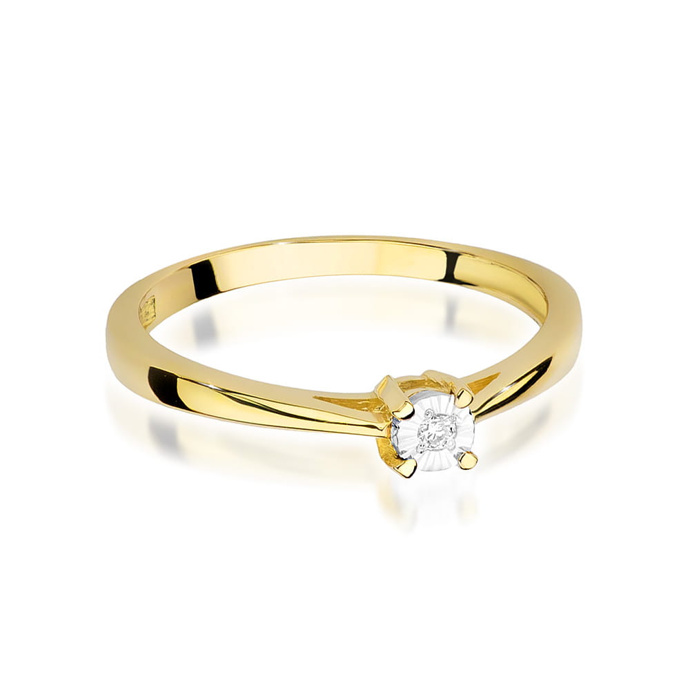 Inel Aur 9K cu Diamant Natural 0.02 ct