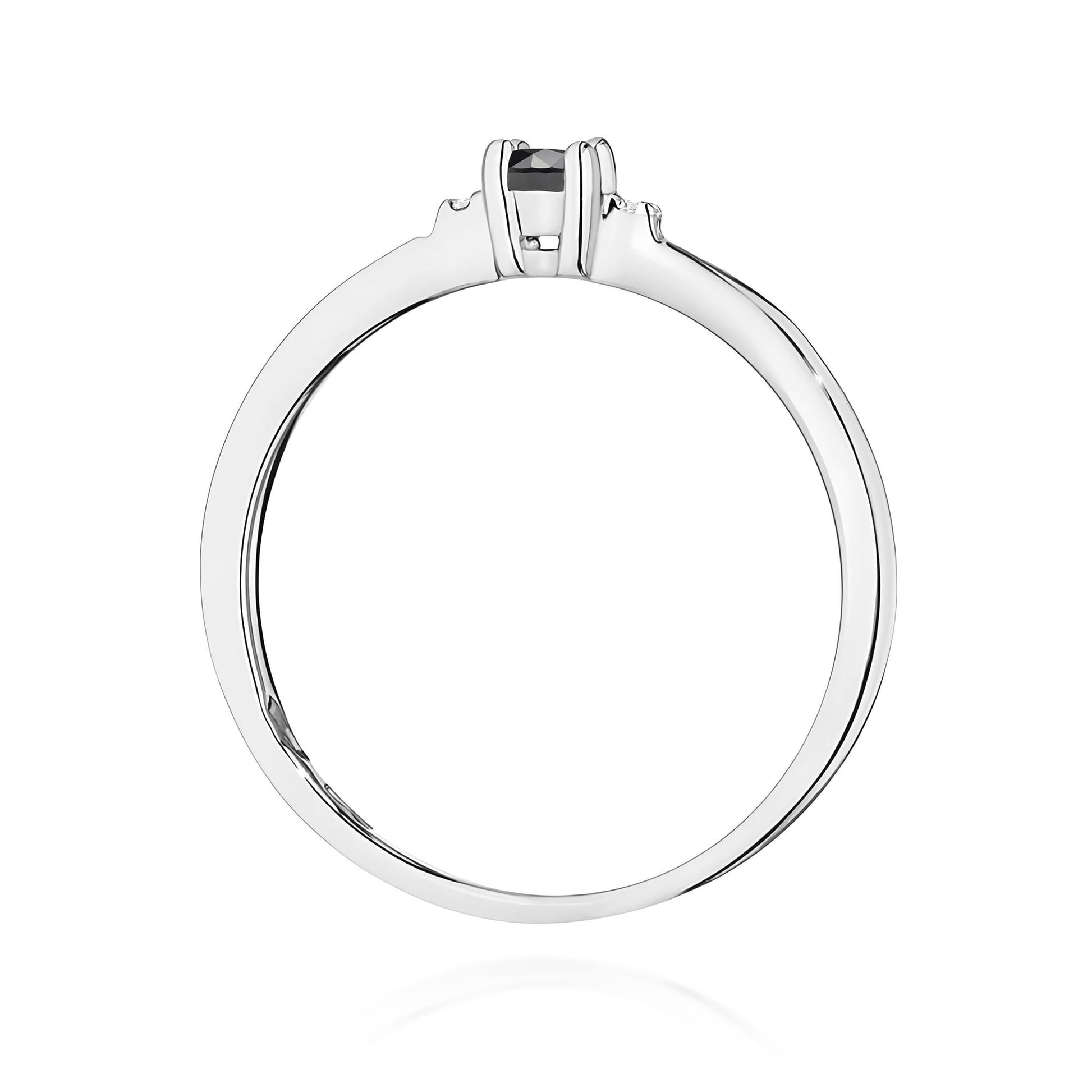 Inel Aur 9K cu Diamante Naturale Albe si Negre 0.13 ct