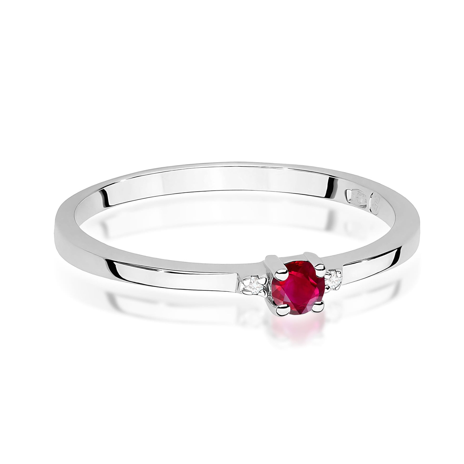 Inel Aur 9K cu Rubin 0.15 ct si Diamante Naturale 0.01 ct