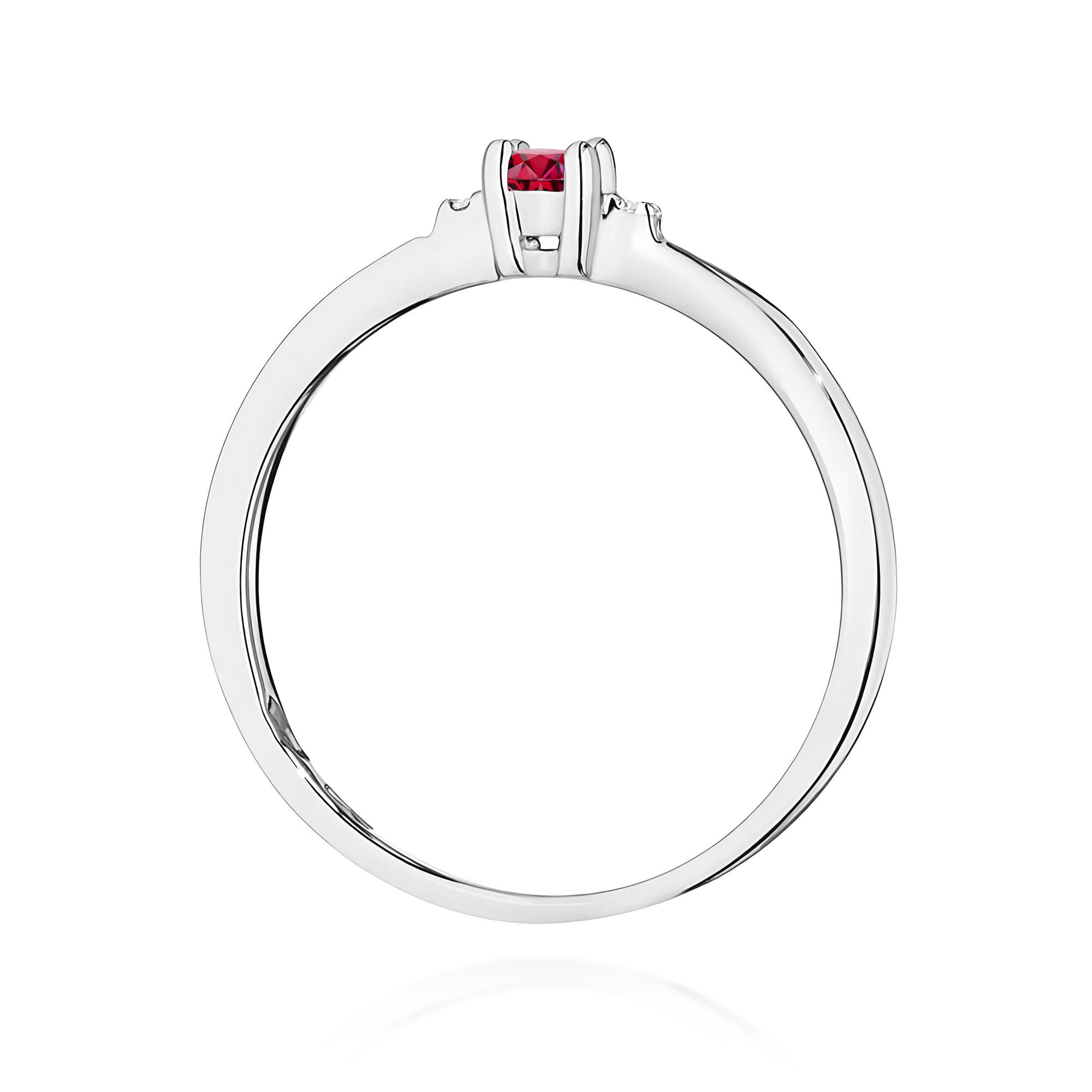 Inel Aur 9K cu Rubin 0.15 ct si Diamante Naturale 0.01 ct