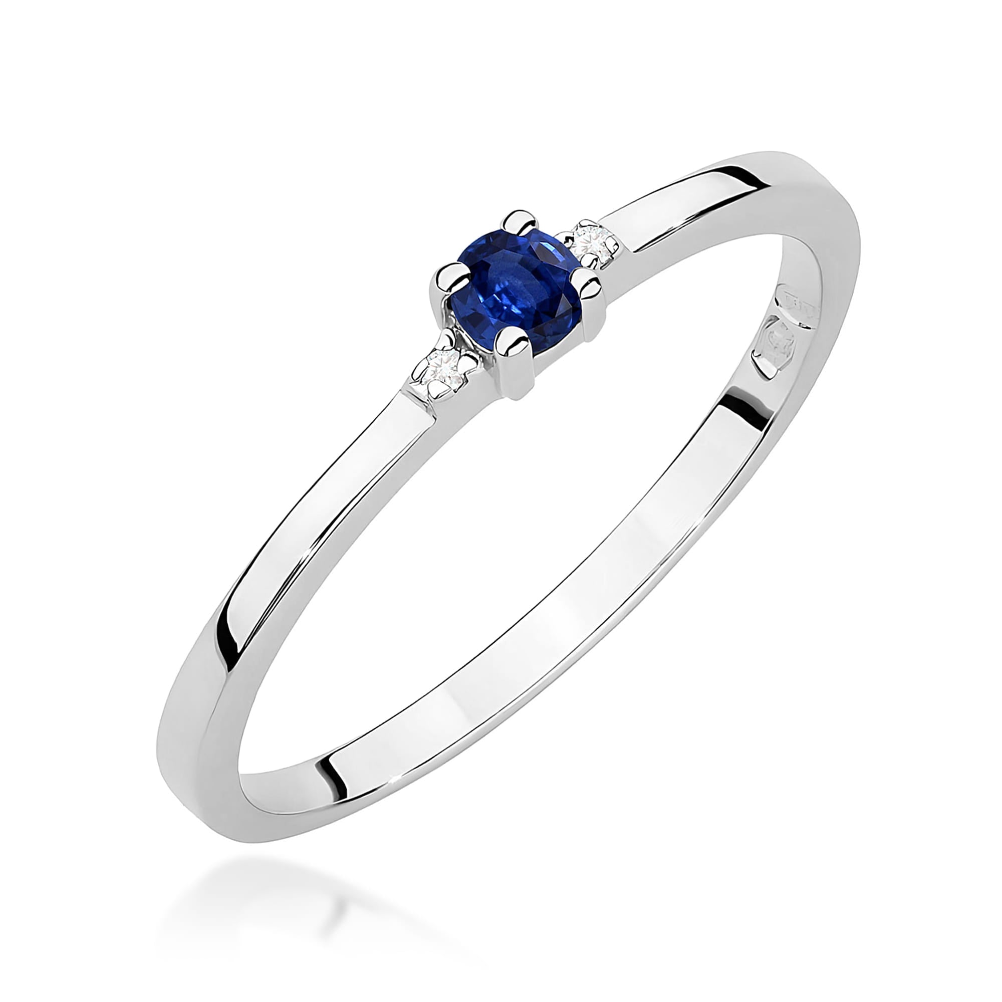 Inel Aur 9K cu Safir 0.15 ct si Diamante Naturale 0.01 ct