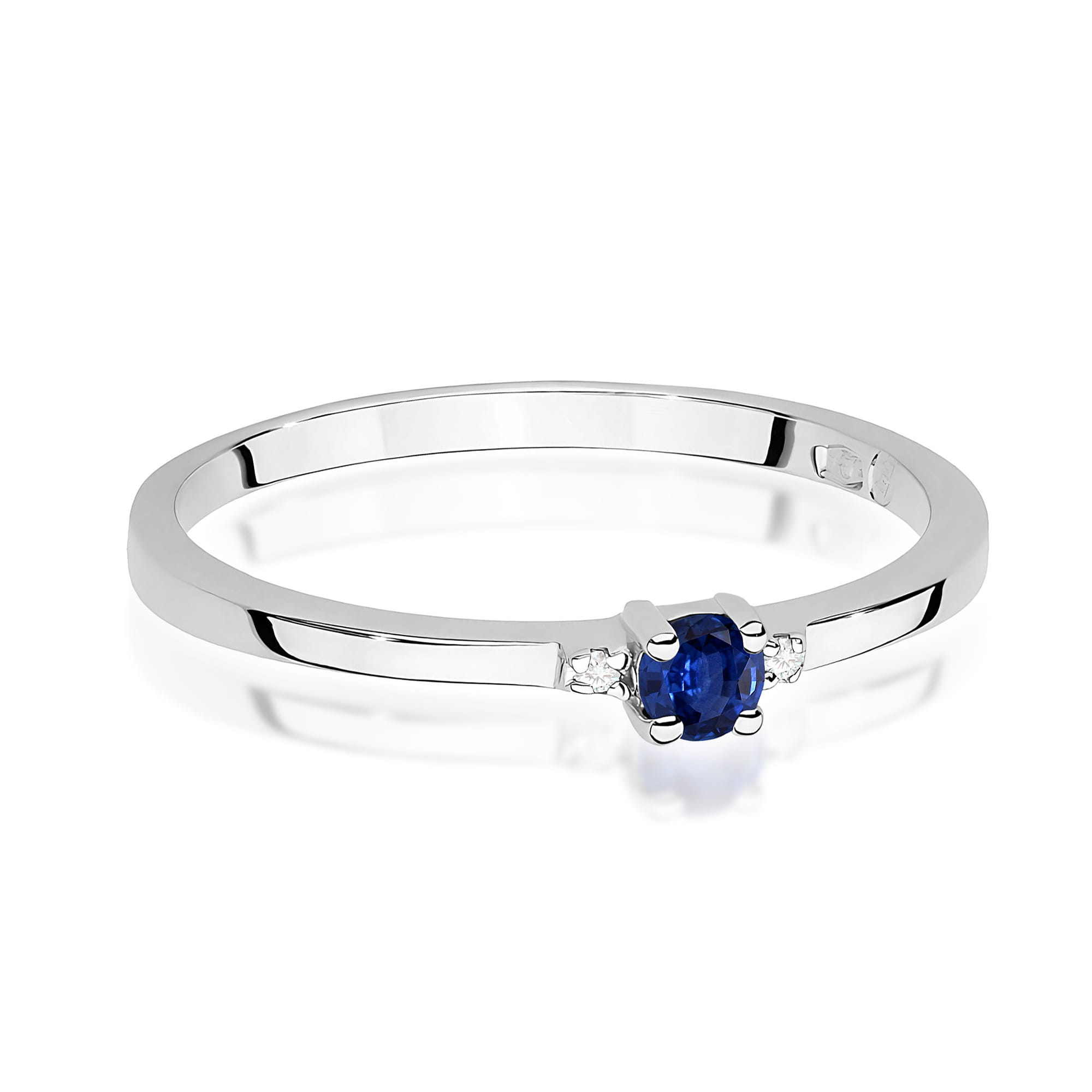 Inel Aur 9K cu Safir 0.15 ct si Diamante Naturale 0.01 ct