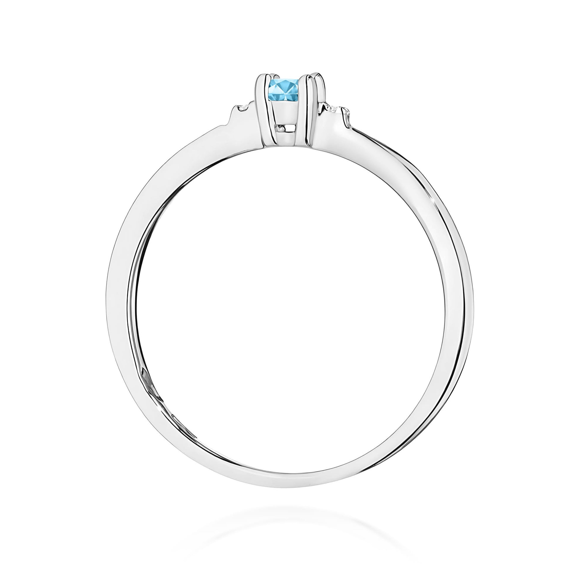 Inel Aur 9K cu Topaz Swiss 0.15 ct si Diamante Naturale 0.01 ct