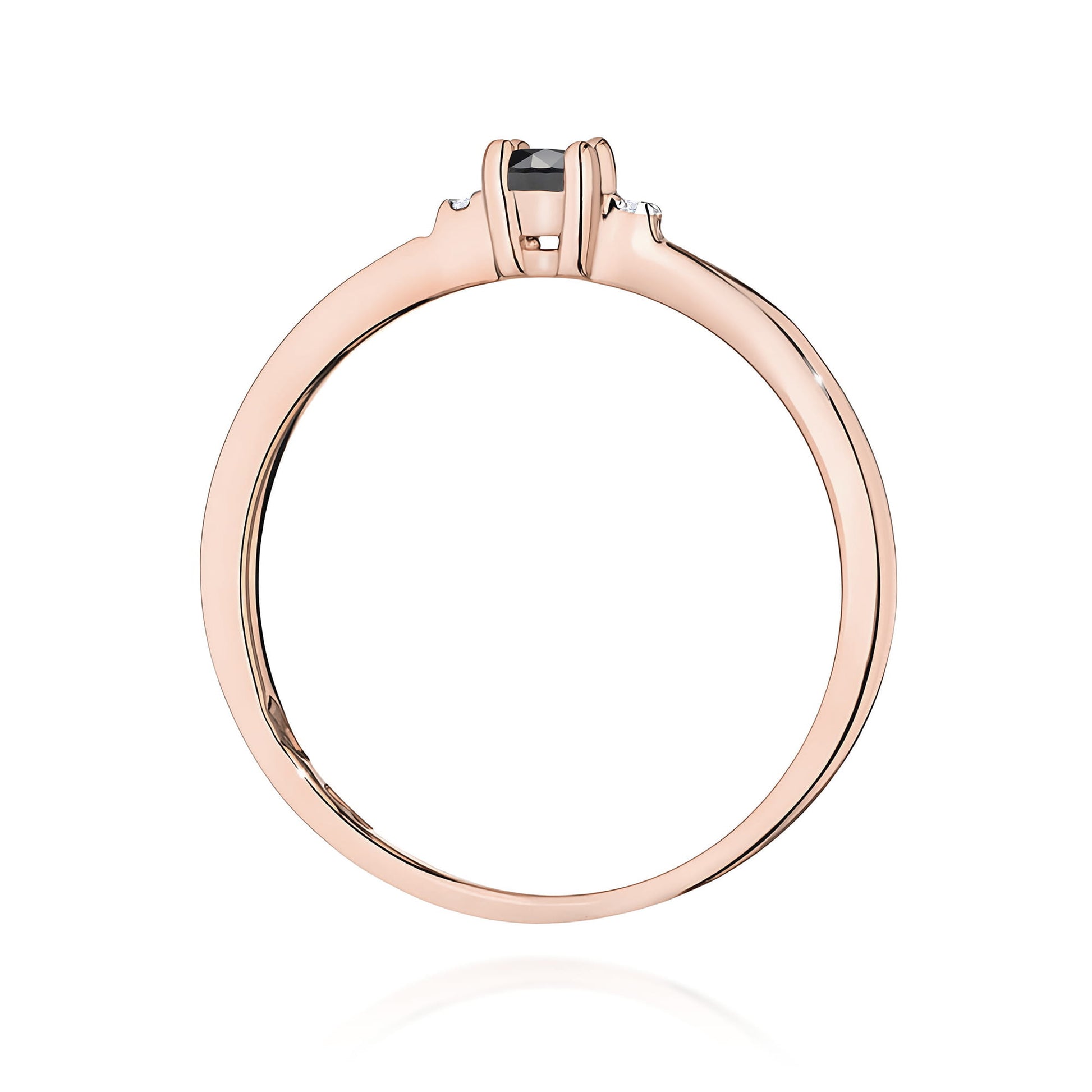 Inel Aur 14K W0464 Diamant Natural Negru 0.12ct