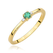 Inel Aur 14K W0464 Smarald 0.15ct