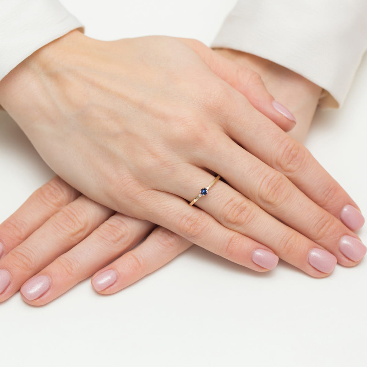 Inel Aur 14K W0464 Safir 0.15ct