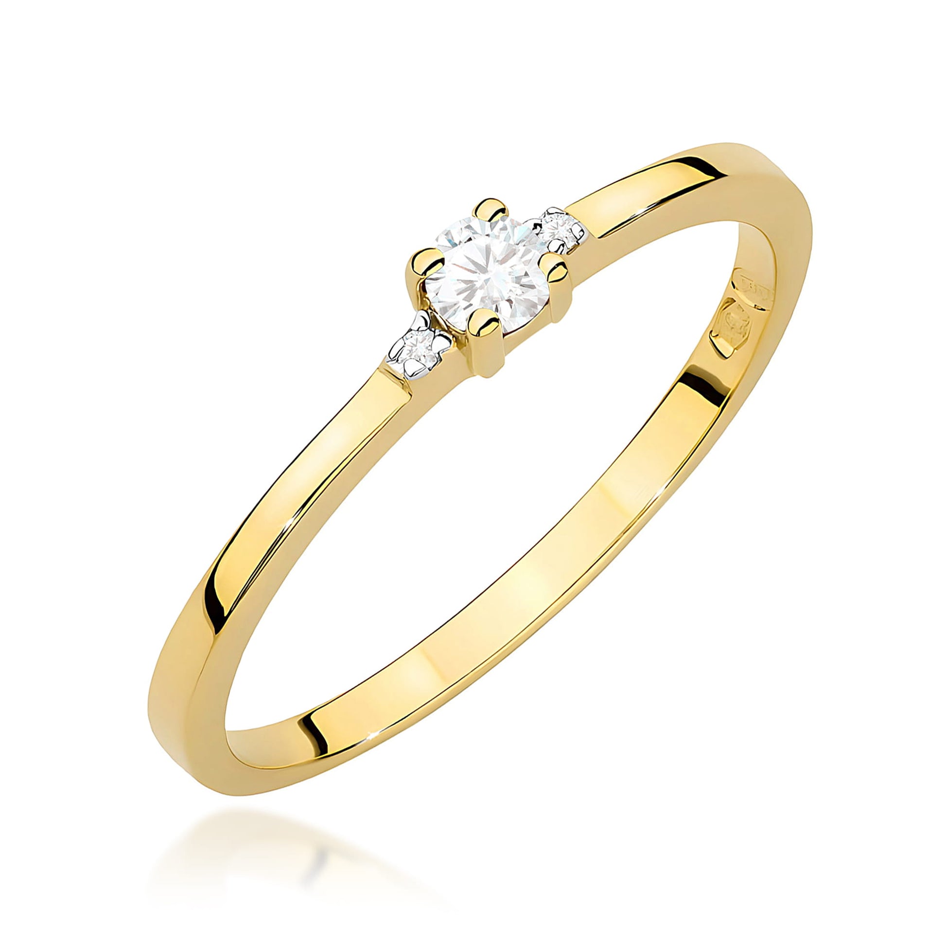 Inel Aur 9K cu Diamante Naturale 0.11 ct