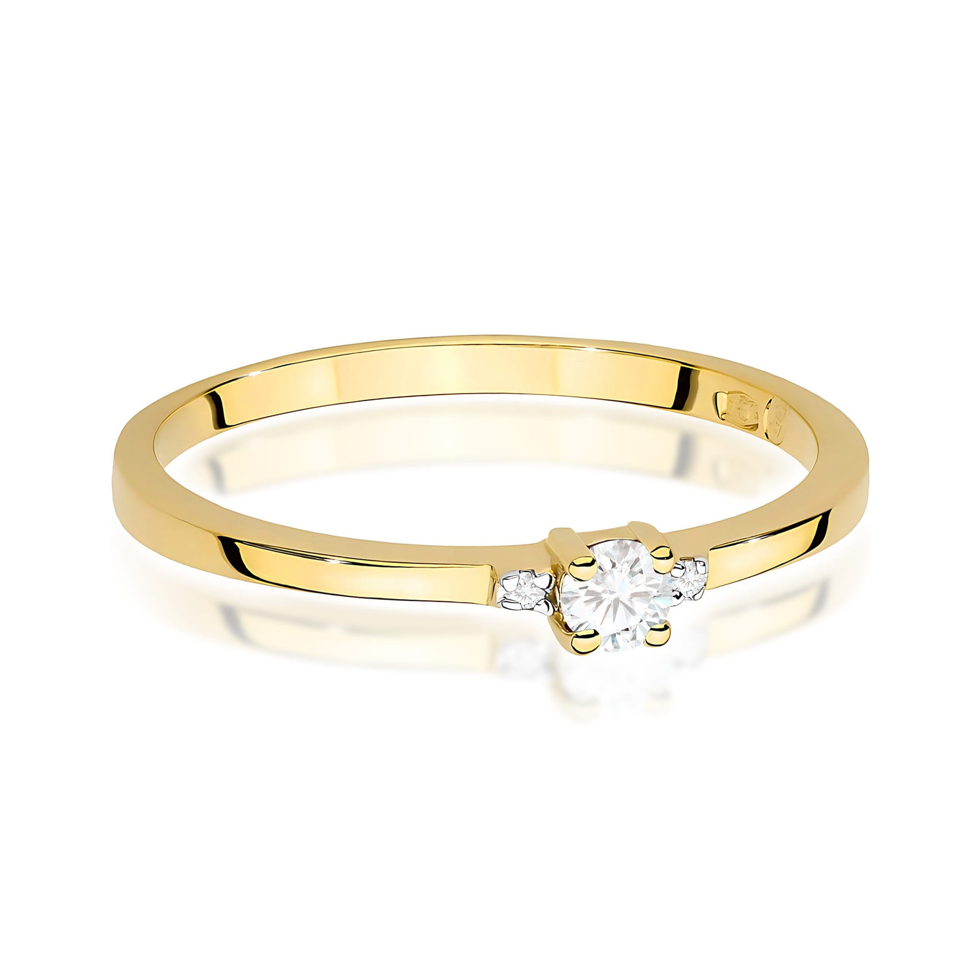 Inel Aur 9K cu Diamante Naturale 0.11 ct