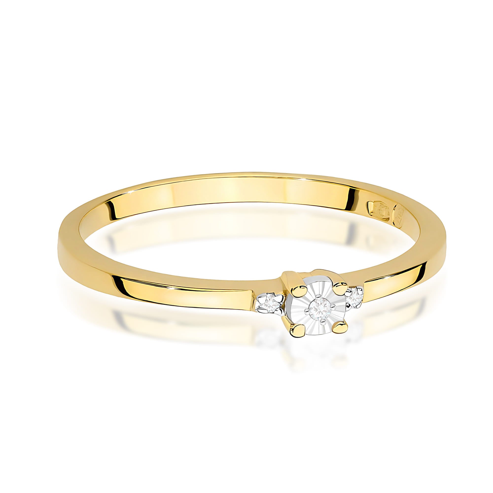 Inel Aur 9K cu Diamante Naturale 0.02 ct