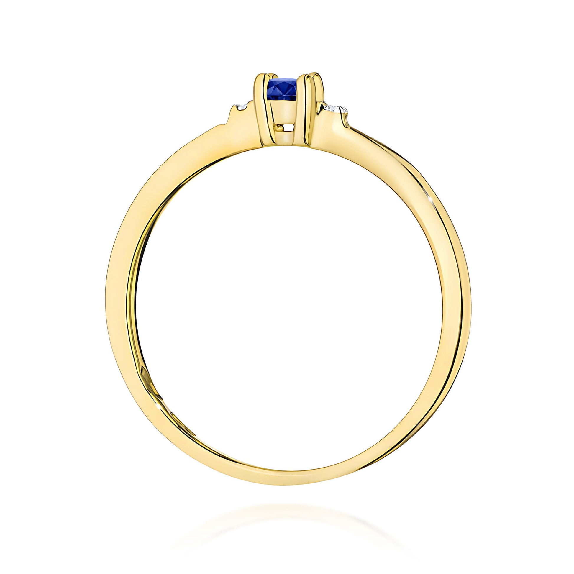 Inel Aur 9K cu Safir 0.15 ct si Diamante Naturale 0.01 ct