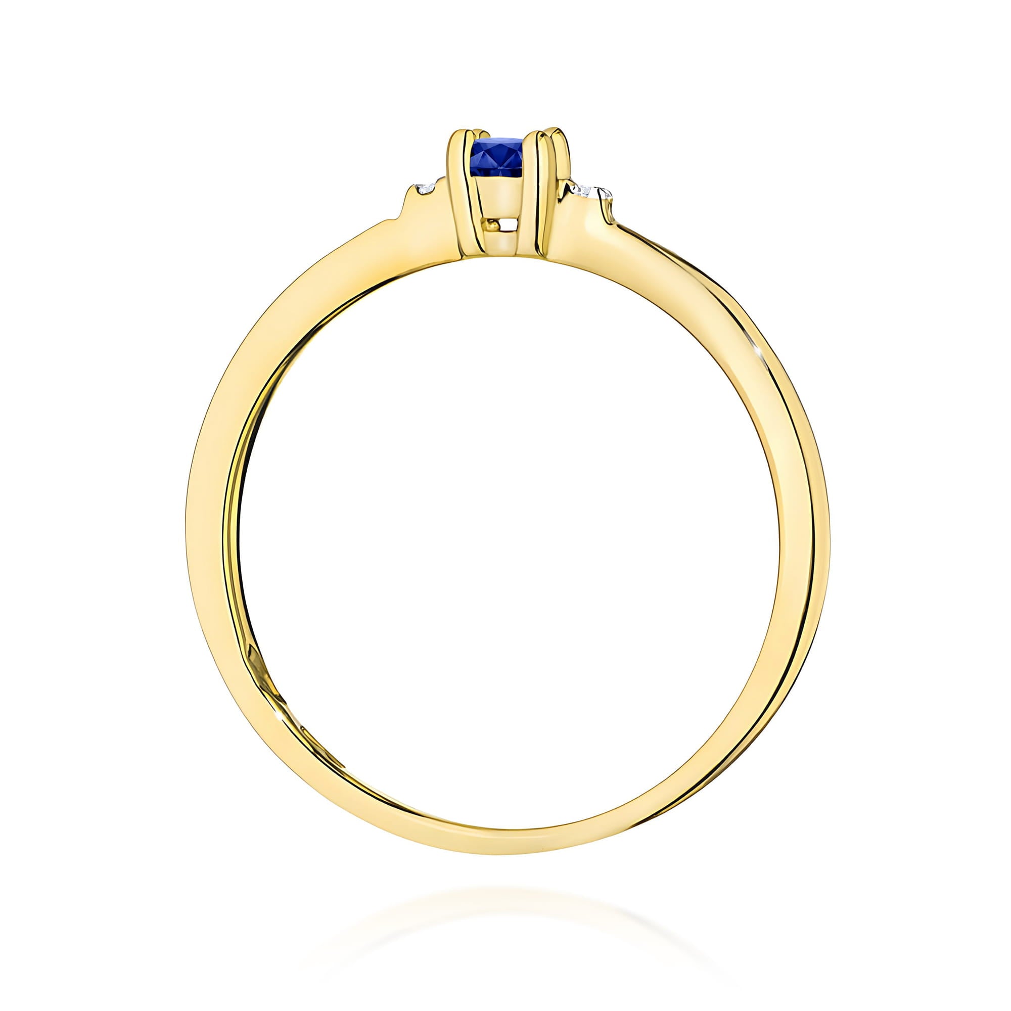 Inel Aur 9K cu Safir 0.15 ct si Diamante Naturale 0.01 ct