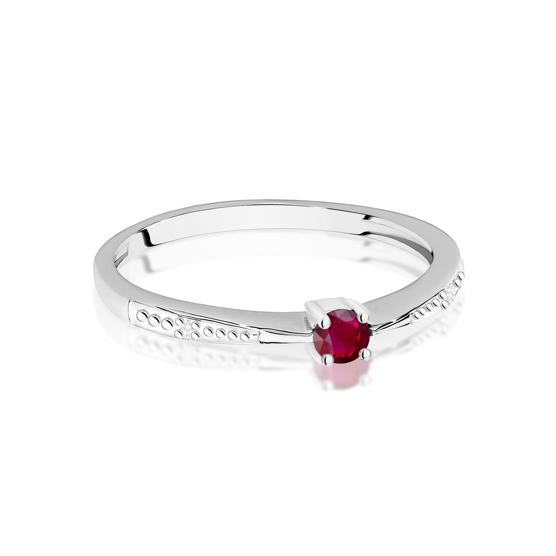 Inel Aur 9K cu Rubin 0.15 ct si Diamante Naturale 0.01 ct