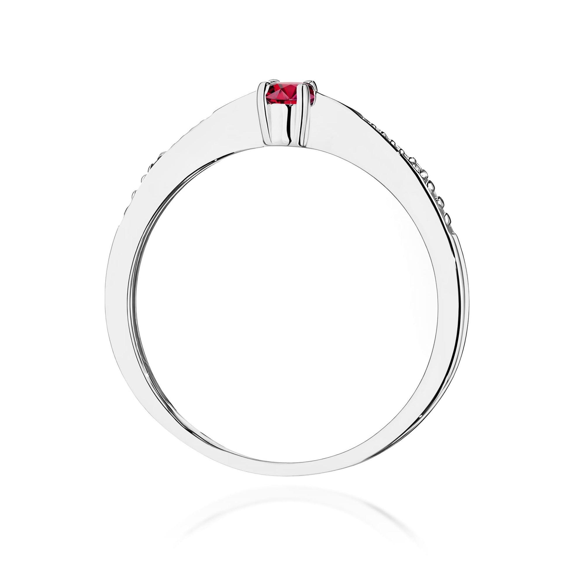 Inel Aur 9K cu Rubin 0.15 ct si Diamante Naturale 0.01 ct