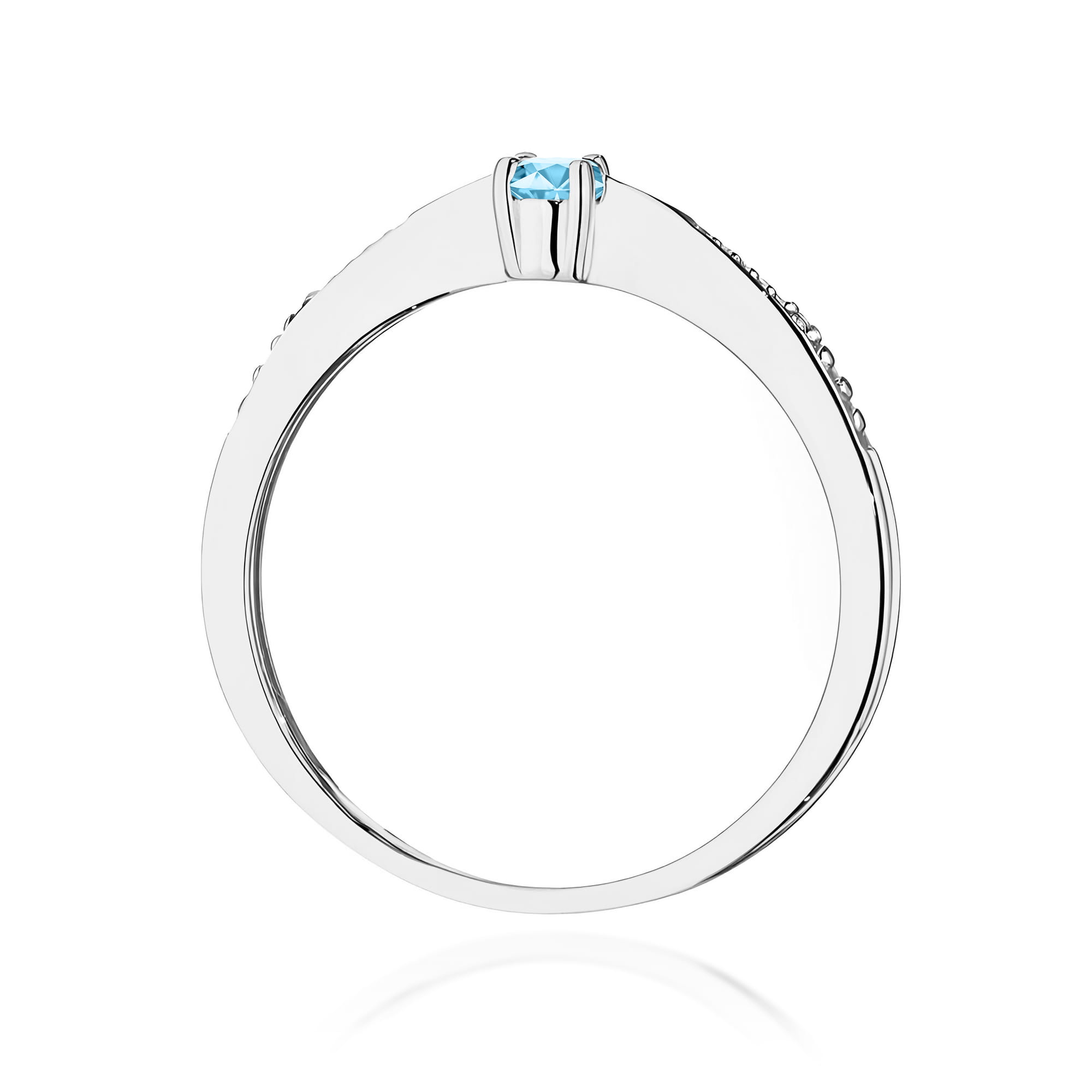 Inel Aur 9K cu Topaz Swiss 0.15 ct si Diamante Naturale 0.01 ct