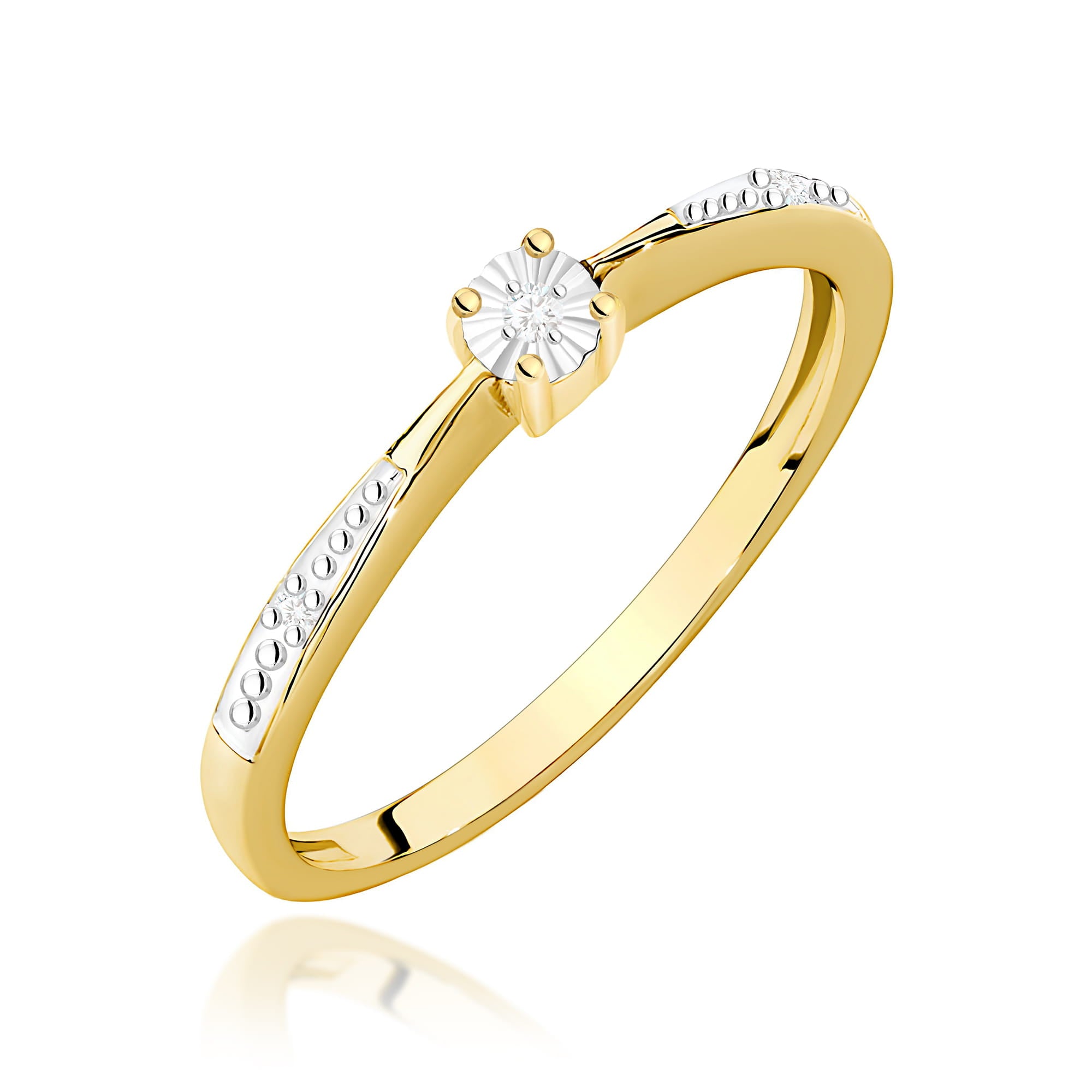 Inel Aur 9K cu Diamante Naturale 0.02 ct