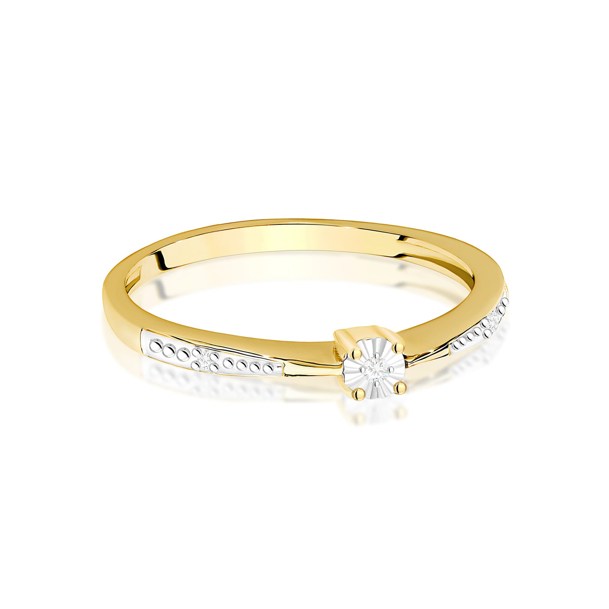 Inel Aur 9K cu Diamante Naturale 0.02 ct