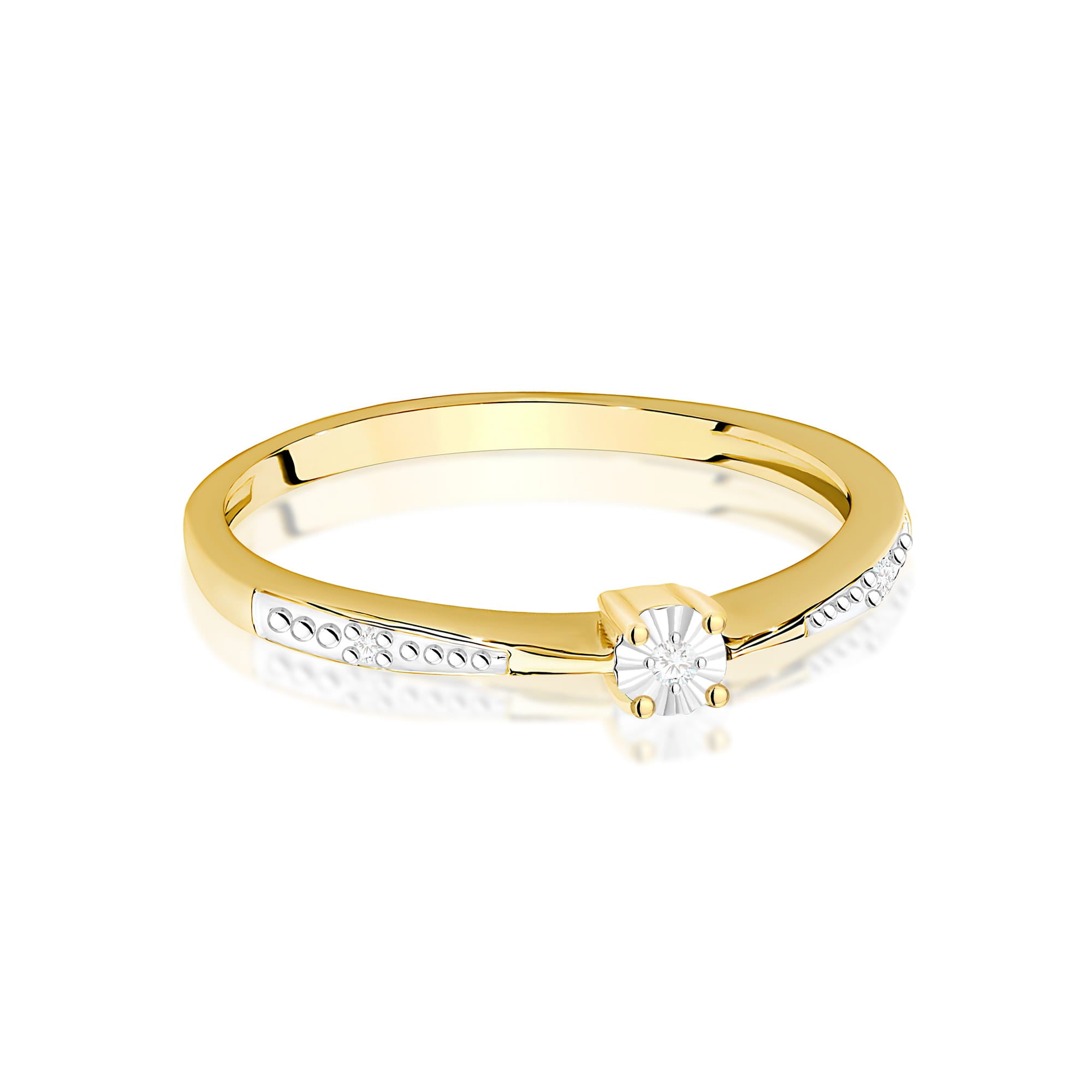 Inel Aur 9K cu Diamante Naturale 0.02 ct