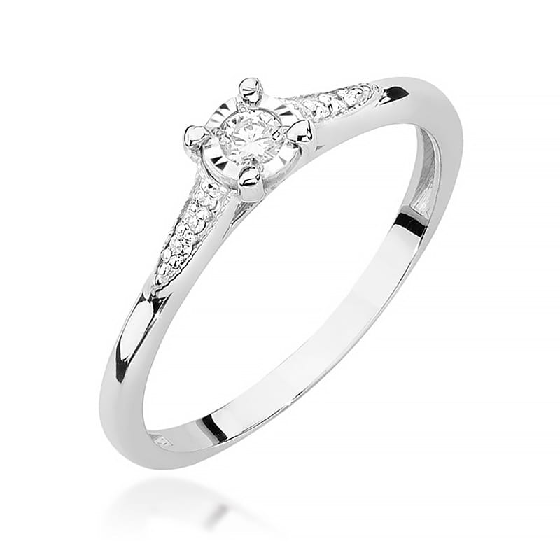 Inel Aur 9K cu Diamante Naturale 0.11 ct