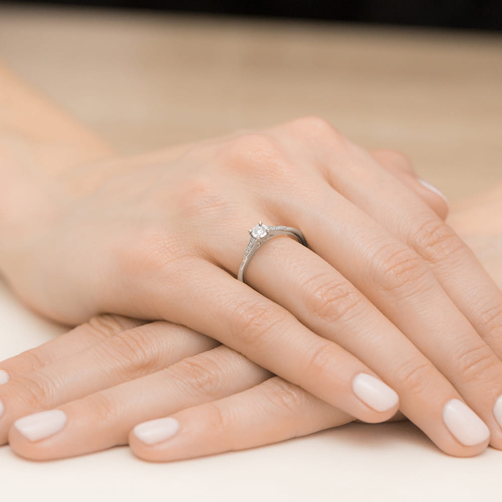 Inel Aur 9K cu Diamante Naturale 0.11 ct