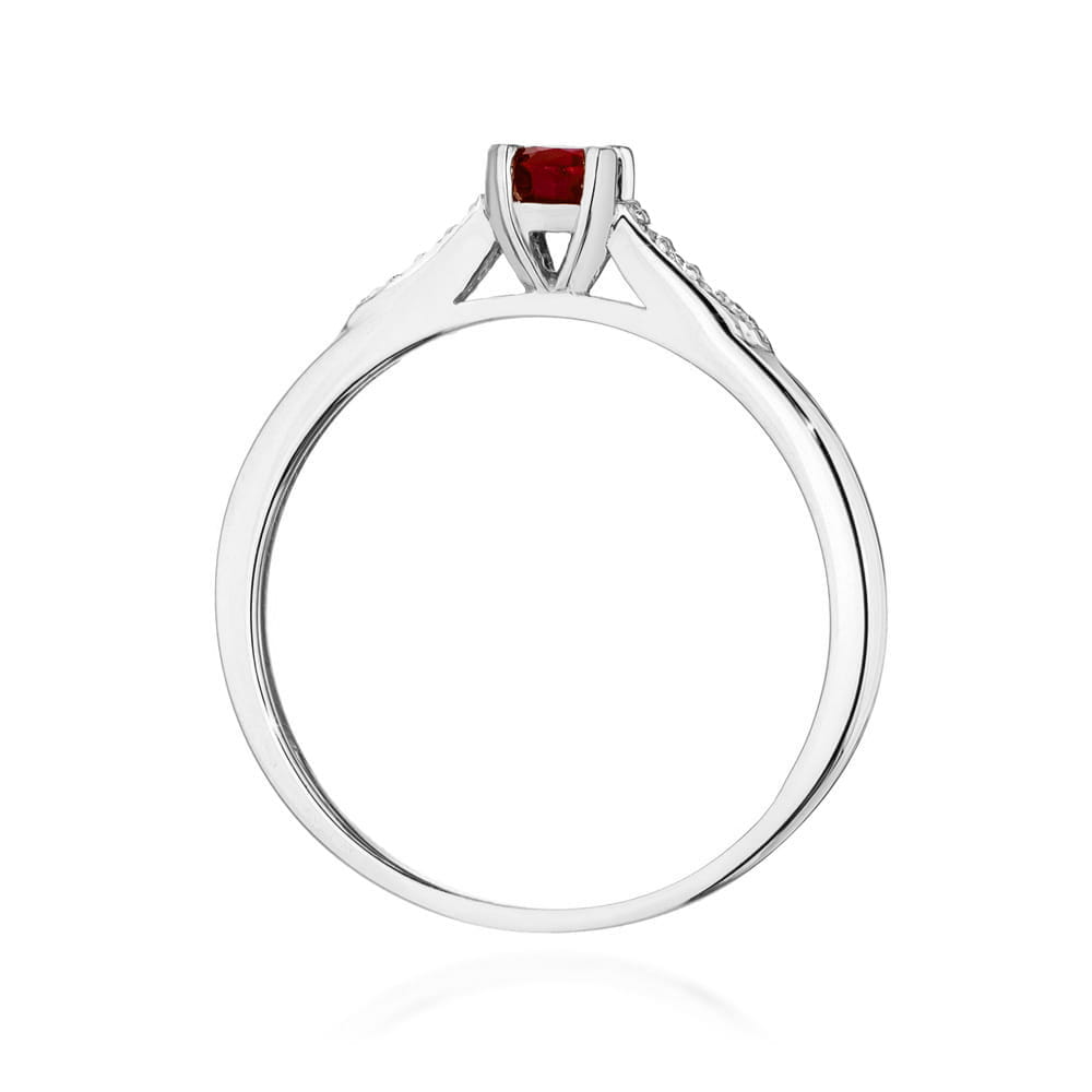 Inel Aur 9K cu Rubin 0.30 ct si Diamante Naturale 0.03 ct