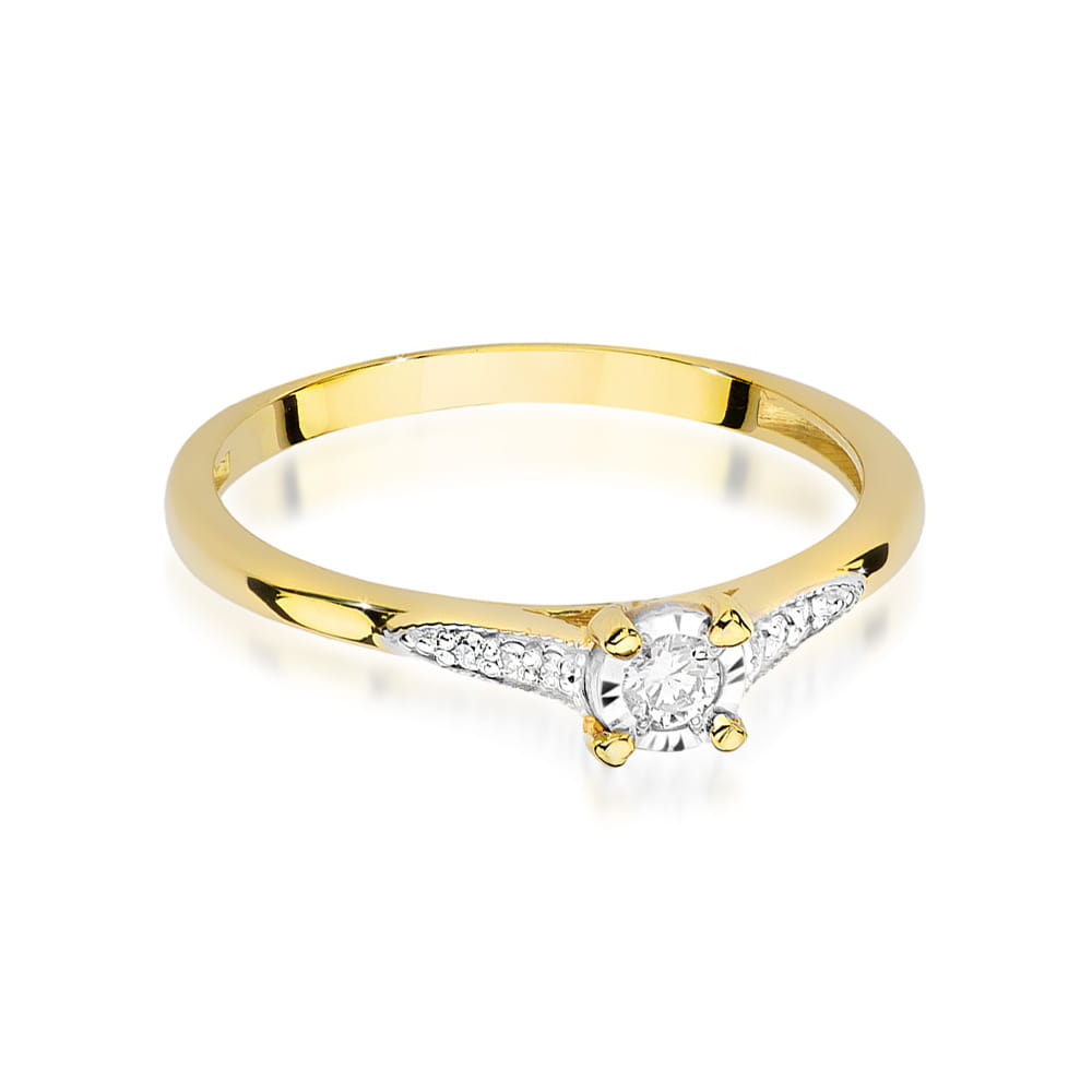 Inel Aur 9K cu Diamante Naturale 0.11 ct