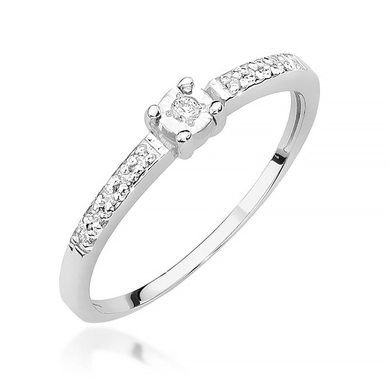 Inel Aur 9K cu Diamante Naturale 0.07 ct