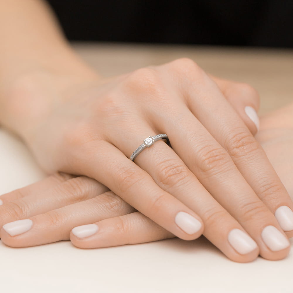 Inel Aur 9K cu Diamante Naturale 0.07 ct