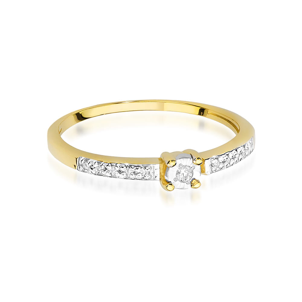 Inel Aur 9K cu Diamante Naturale 0.07 ct