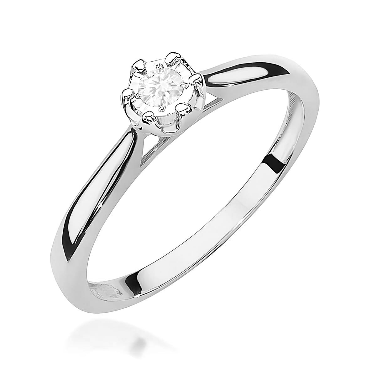 Inel Aur 9K cu Diamant Natural 0.08 ct