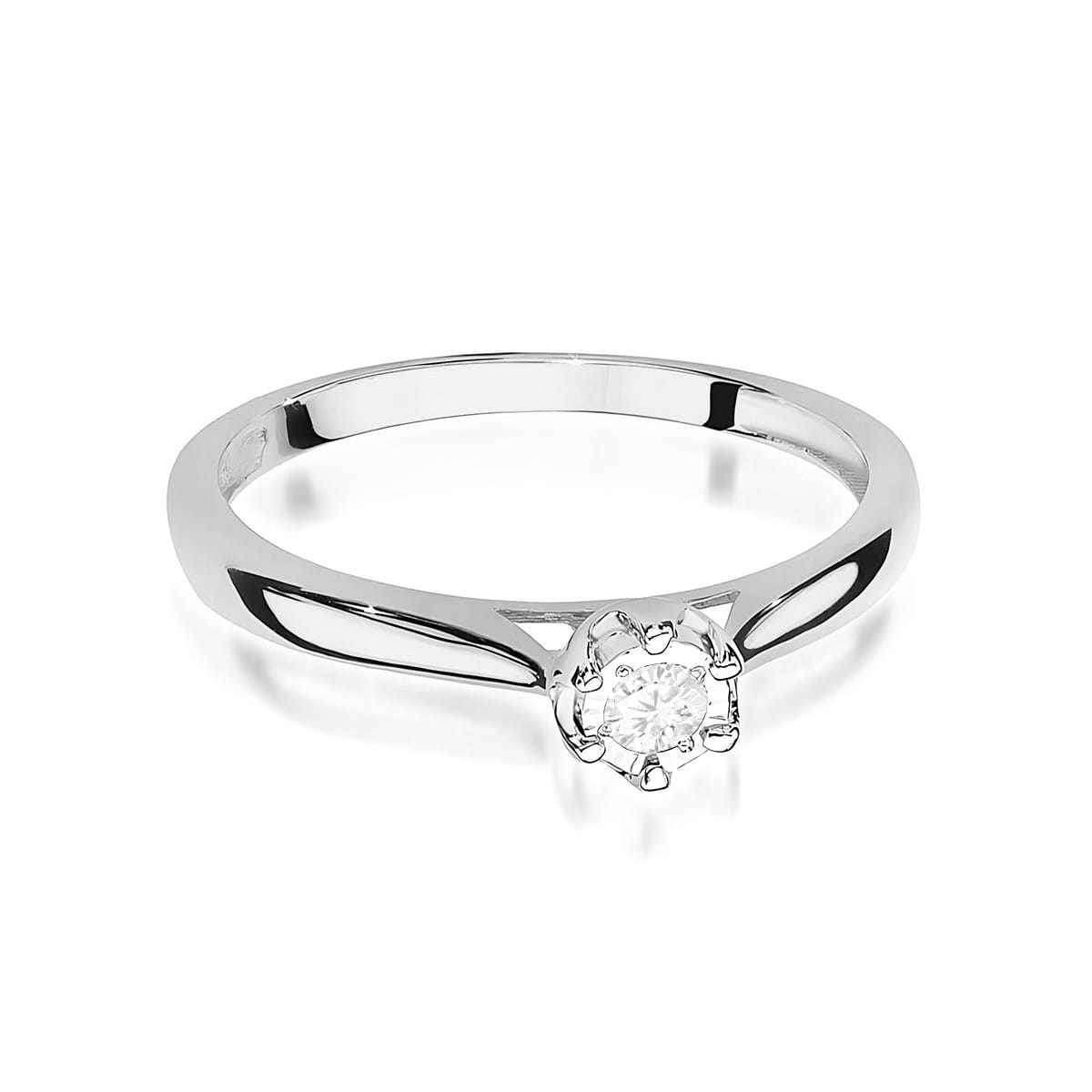 Inel Aur 9K cu Diamant Natural 0.08 ct