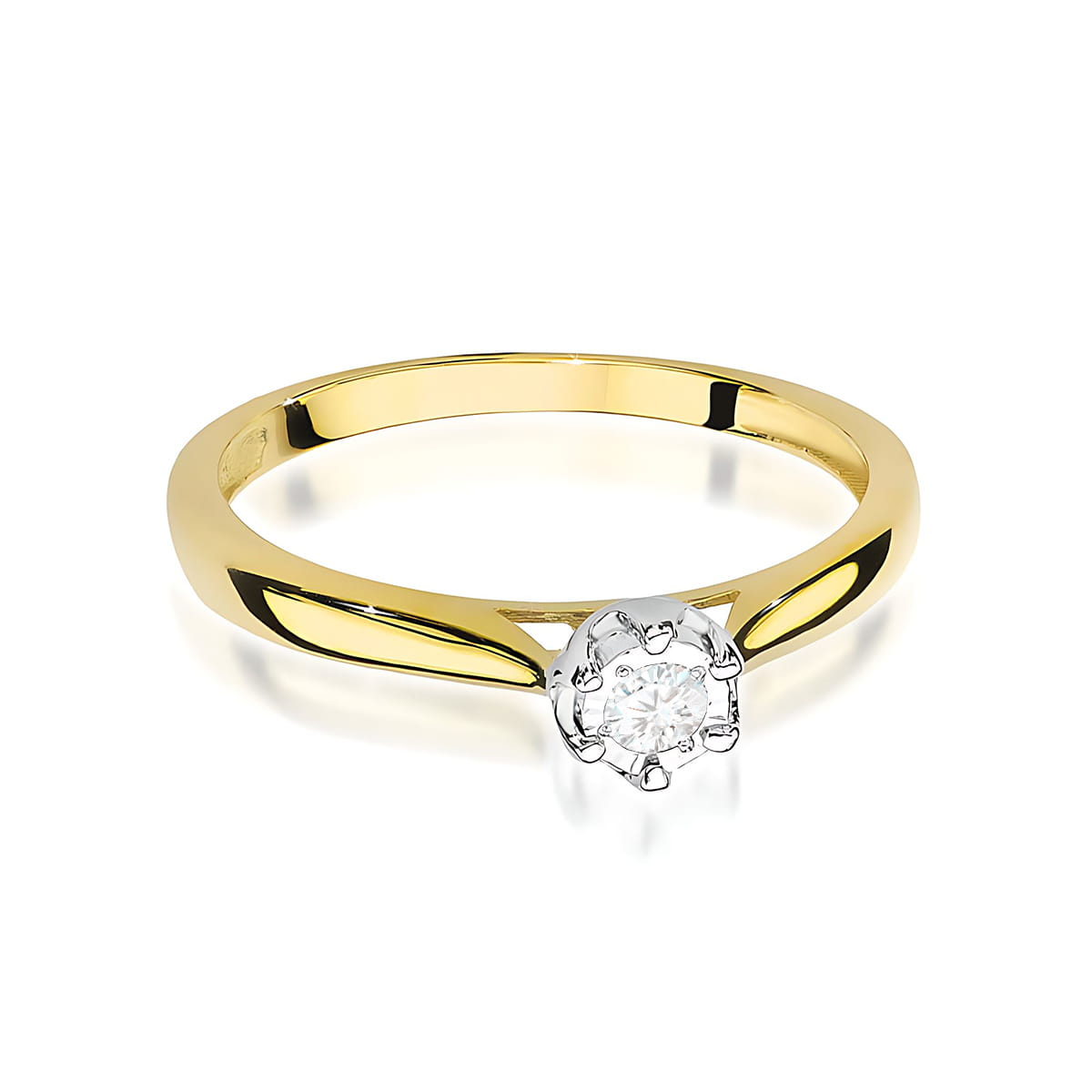 Inel Aur 9K cu Diamant Natural 0.08 ct