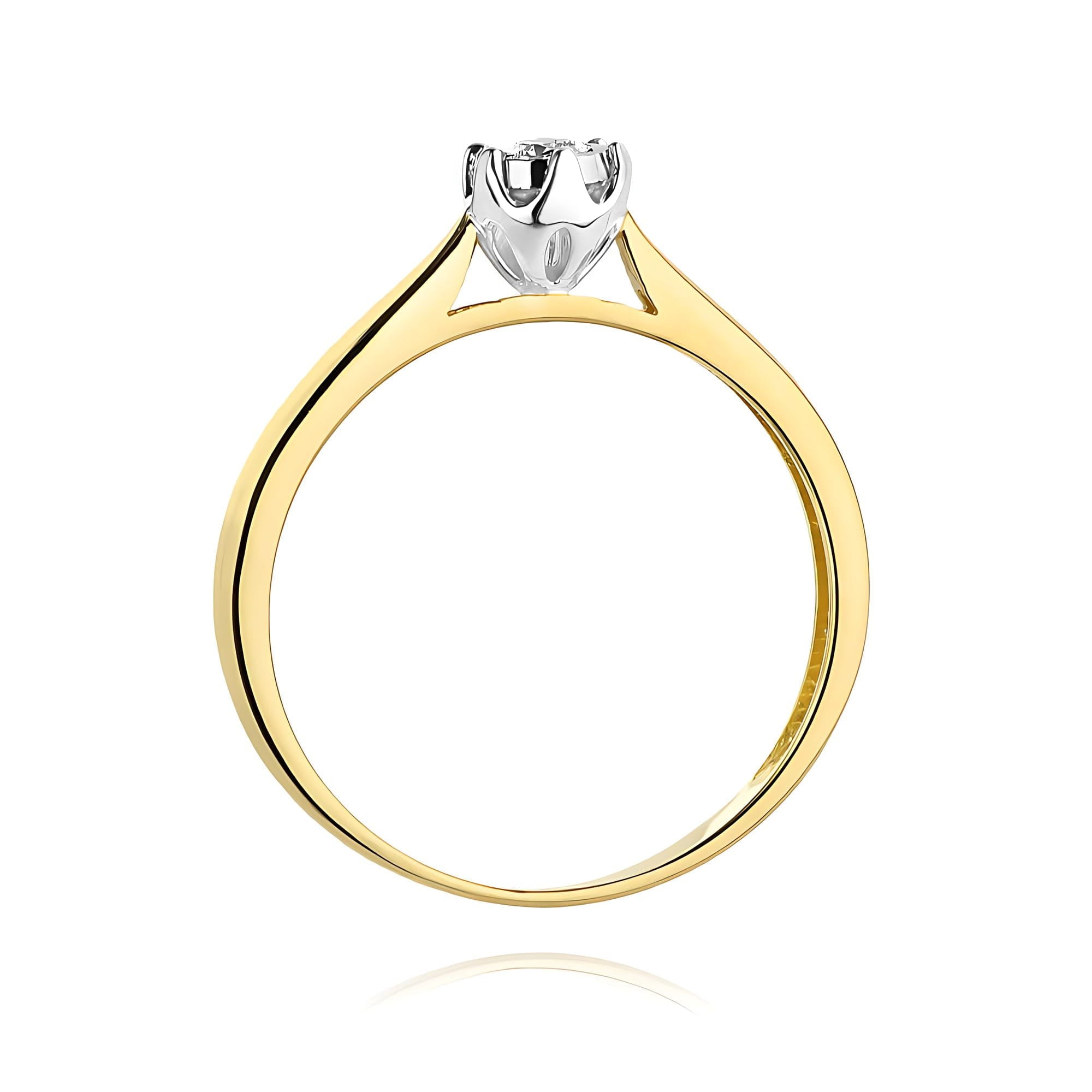 Inel Aur 9K cu Diamant Natural 0.08 ct