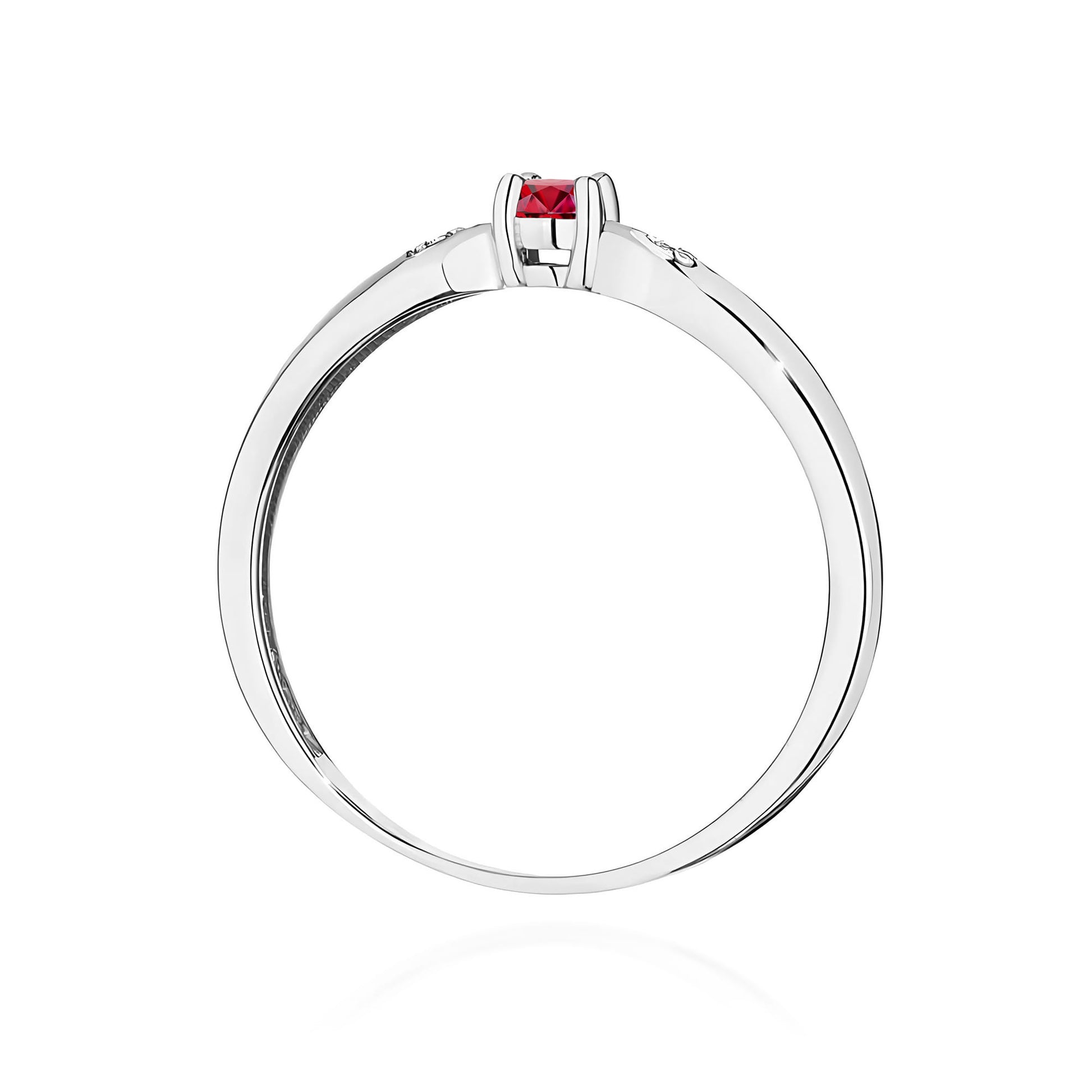 Inel Aur 9K cu Rubin 0.15 ct si Diamante Naturale 0.01 ct