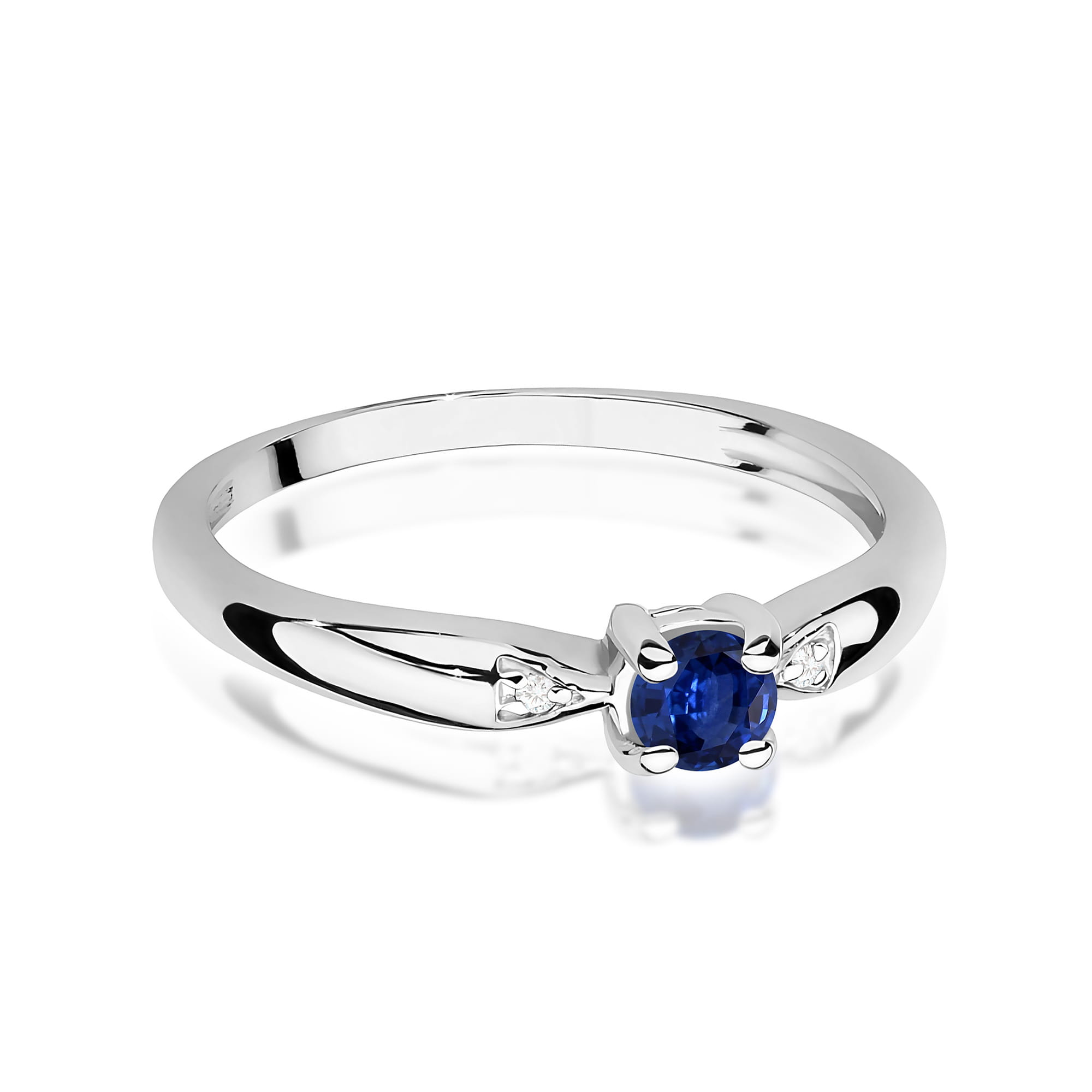 Inel Aur 9K cu Safir 0.15 ct si Diamante Naturale 0.01 ct