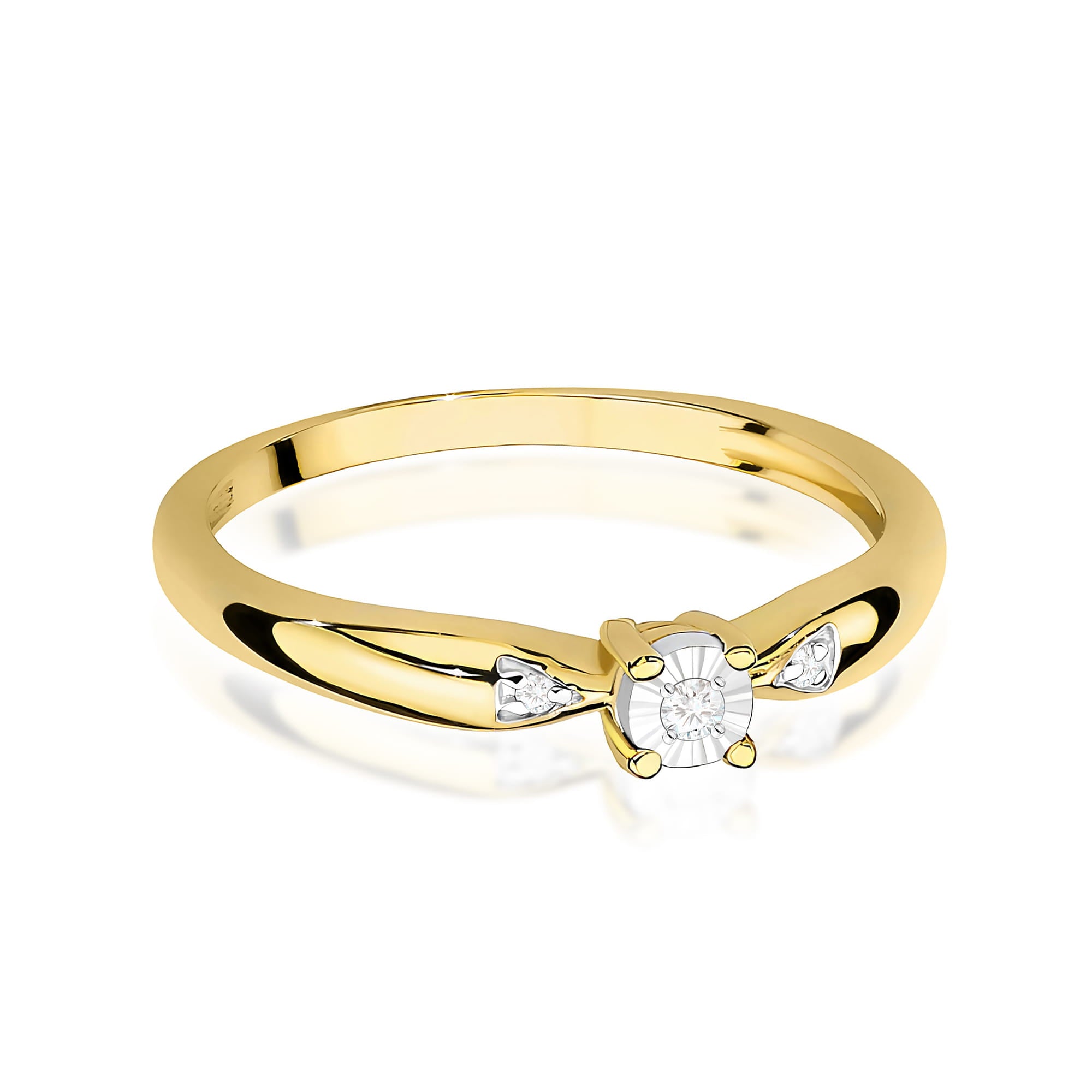 Inel Aur 9K cu Diamante Naturale 0.03 ct
