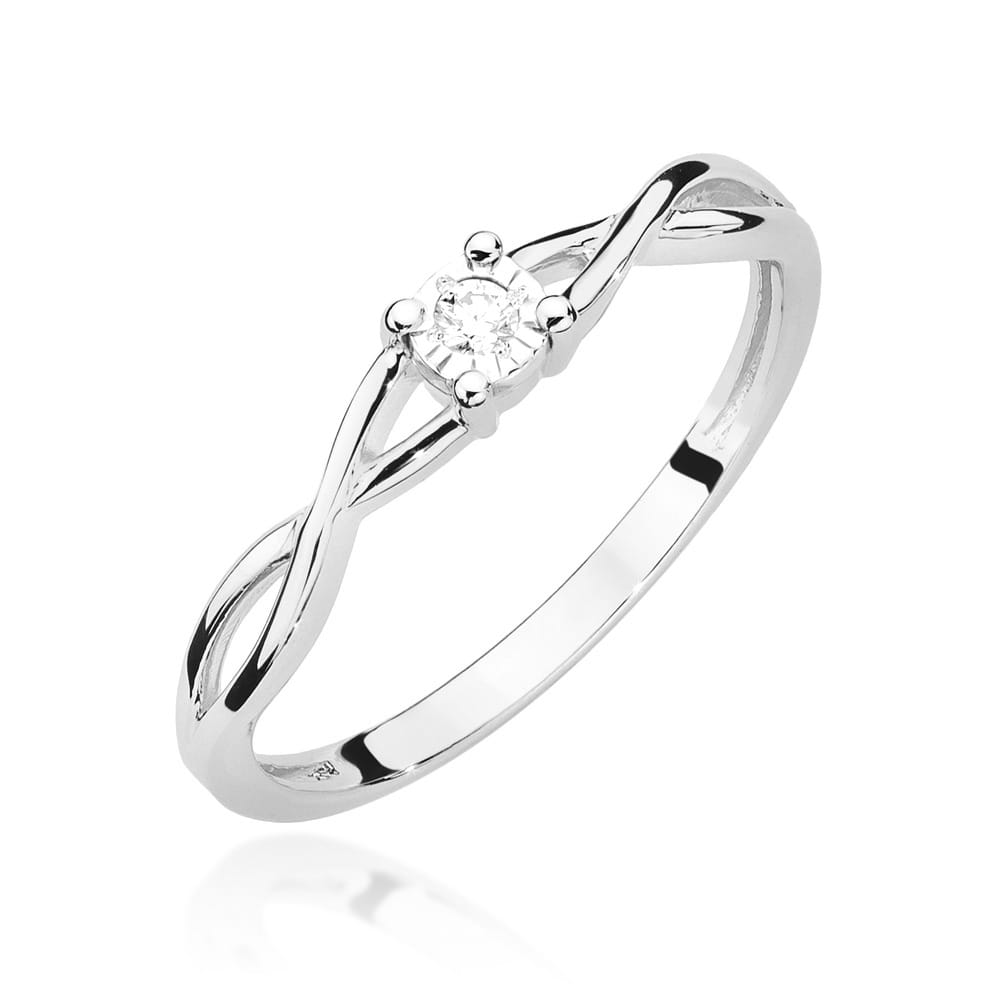 Inel Aur 9K cu Diamant Natural 0.03 ct