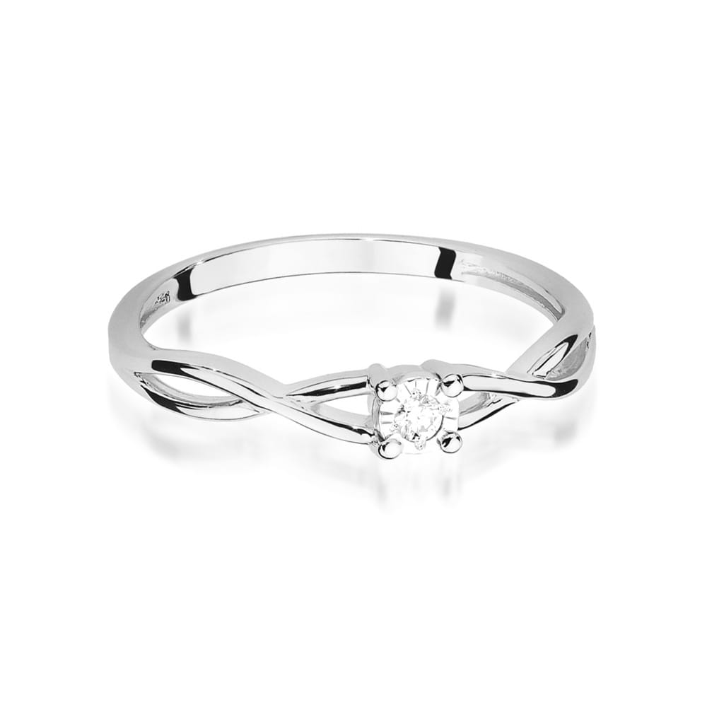 Inel Aur 9K cu Diamant Natural 0.03 ct